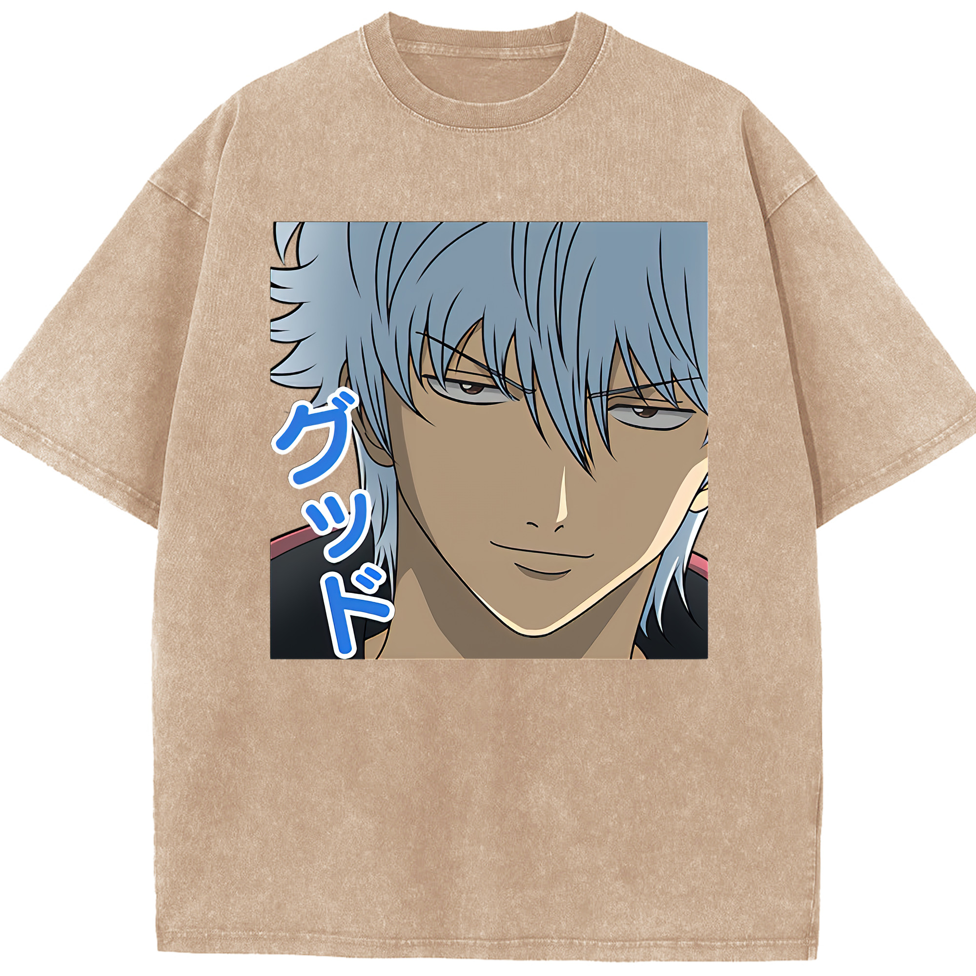 （画像用） ぎんたま 坂田銀時（さかたぎんとき） 神楽 志村新八（しむら しんぱち） GINTAMA Sakata Gintoki Kagura Shimura Shinpachi 綿100% ヴィンテージ風 半袖Tシャツ（フロントプリント）