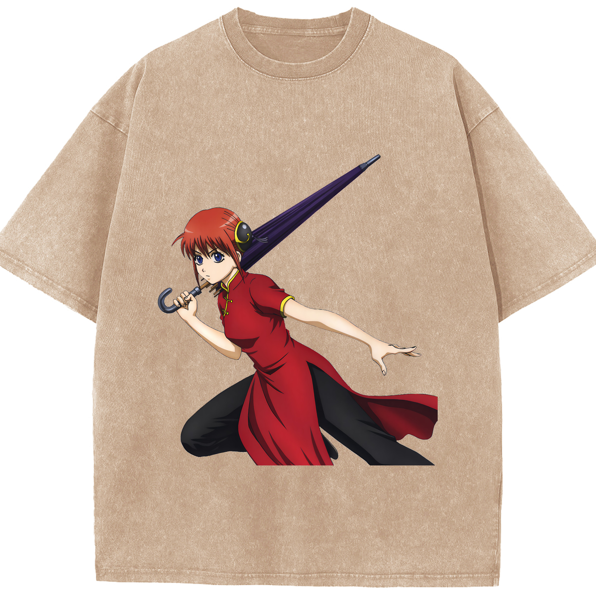 （画像用） ぎんたま 坂田銀時（さかたぎんとき） 神楽 志村新八（しむら しんぱち） GINTAMA Sakata Gintoki Kagura Shimura Shinpachi 綿100% ヴィンテージ風 半袖Tシャツ（フロントプリント）