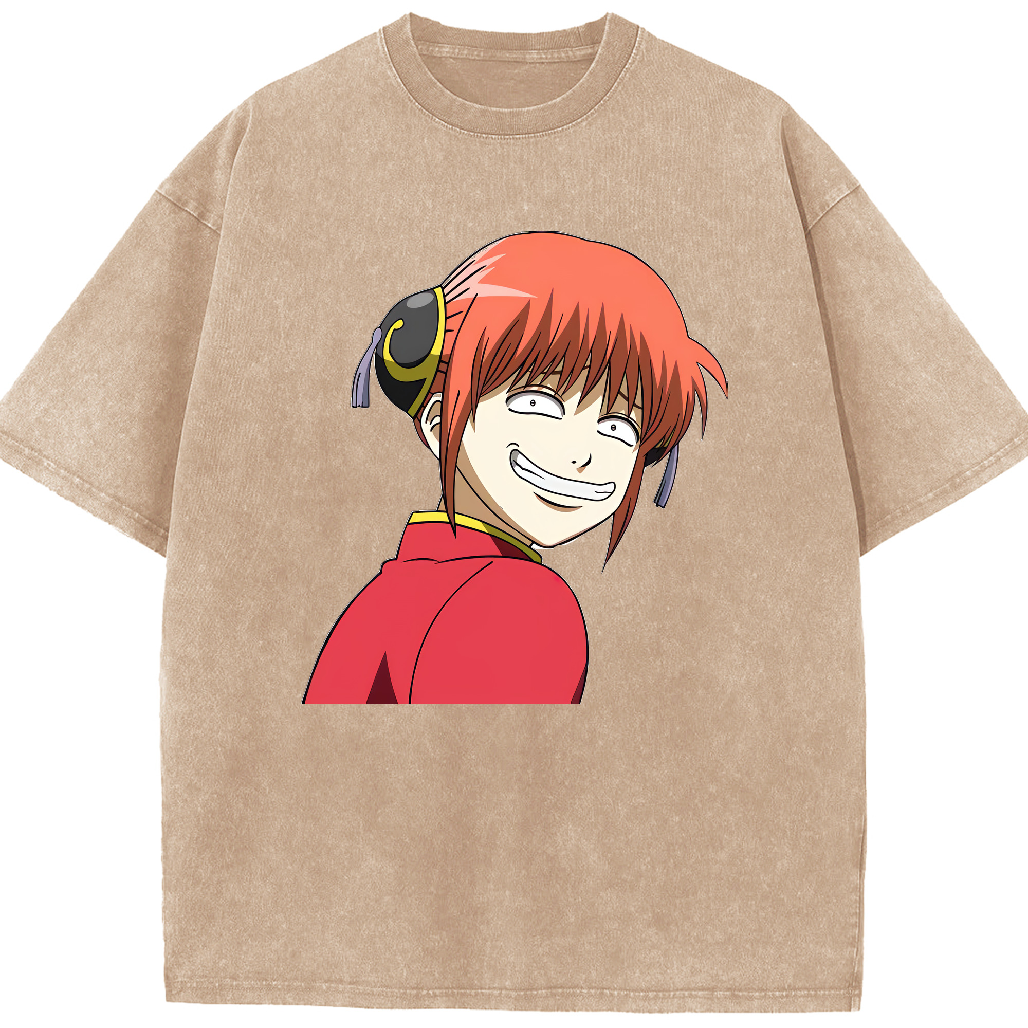（画像用） ぎんたま 坂田銀時（さかたぎんとき） 神楽 志村新八（しむら しんぱち） GINTAMA Sakata Gintoki Kagura Shimura Shinpachi 綿100% ヴィンテージ風 半袖Tシャツ（フロントプリント）