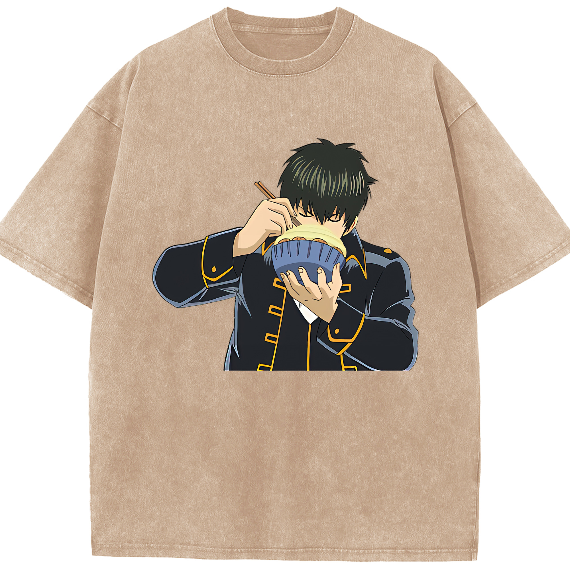 （画像用） ぎんたま 坂田銀時（さかたぎんとき） 神楽 志村新八（しむら しんぱち） GINTAMA Sakata Gintoki Kagura Shimura Shinpachi 綿100% ヴィンテージ風 半袖Tシャツ（フロントプリント）