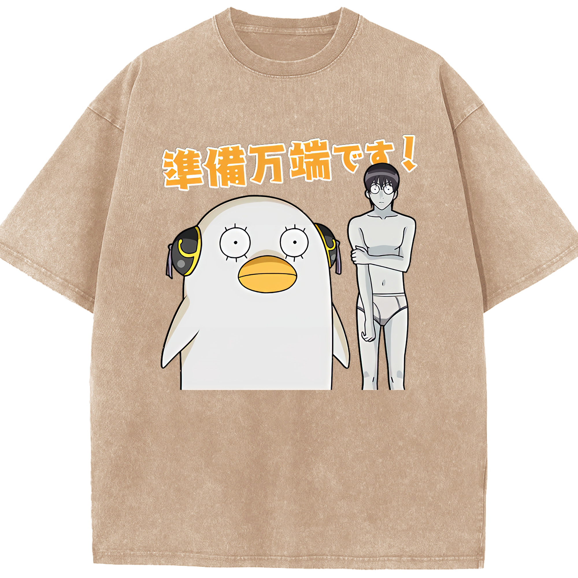 （画像用） ぎんたま 坂田銀時（さかたぎんとき） 神楽 志村新八（しむら しんぱち） GINTAMA Sakata Gintoki Kagura Shimura Shinpachi 綿100% ヴィンテージ風 半袖Tシャツ（フロントプリント）