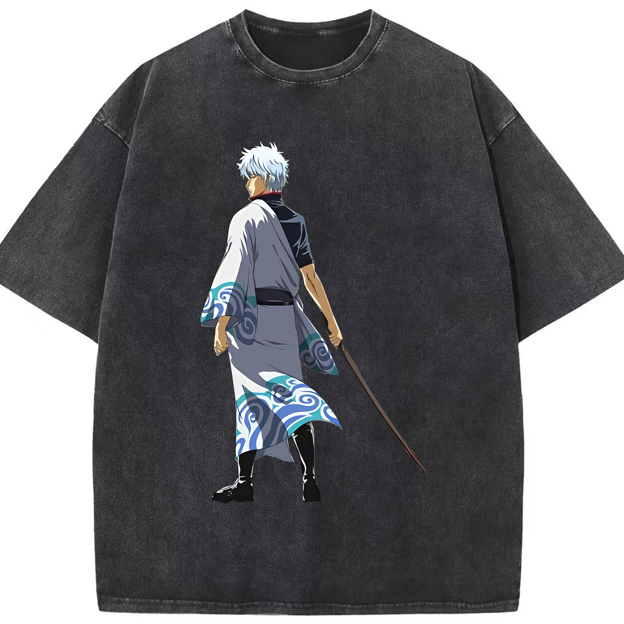 （画像用） ぎんたま 坂田銀時（さかたぎんとき） 神楽 志村新八（しむら しんぱち） GINTAMA Sakata Gintoki Kagura Shimura Shinpachi 綿100% ヴィンテージ風 半袖Tシャツ（フロントプリント）