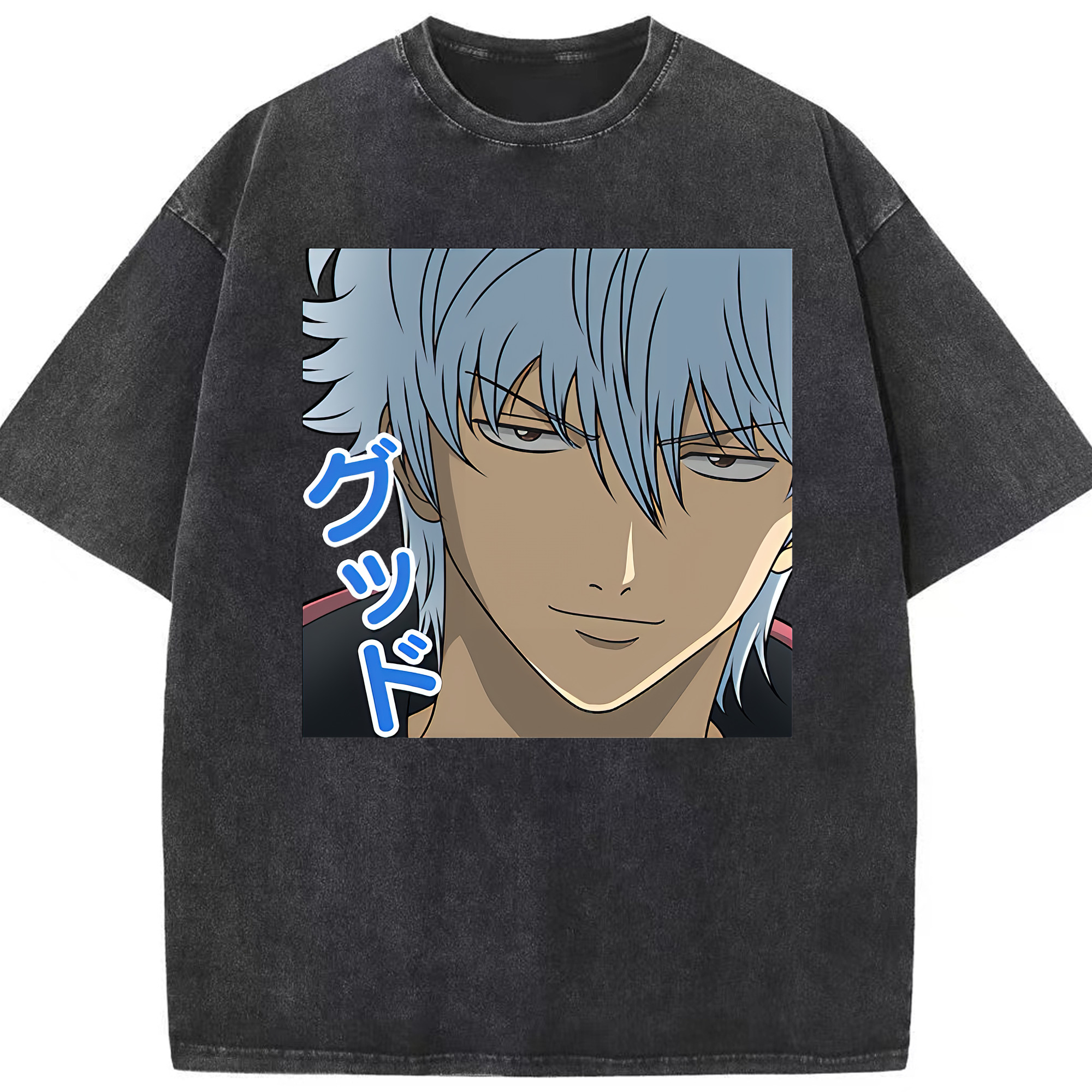 （画像用） ぎんたま 坂田銀時（さかたぎんとき） 神楽 志村新八（しむら しんぱち） GINTAMA Sakata Gintoki Kagura Shimura Shinpachi 綿100% ヴィンテージ風 半袖Tシャツ（フロントプリント）