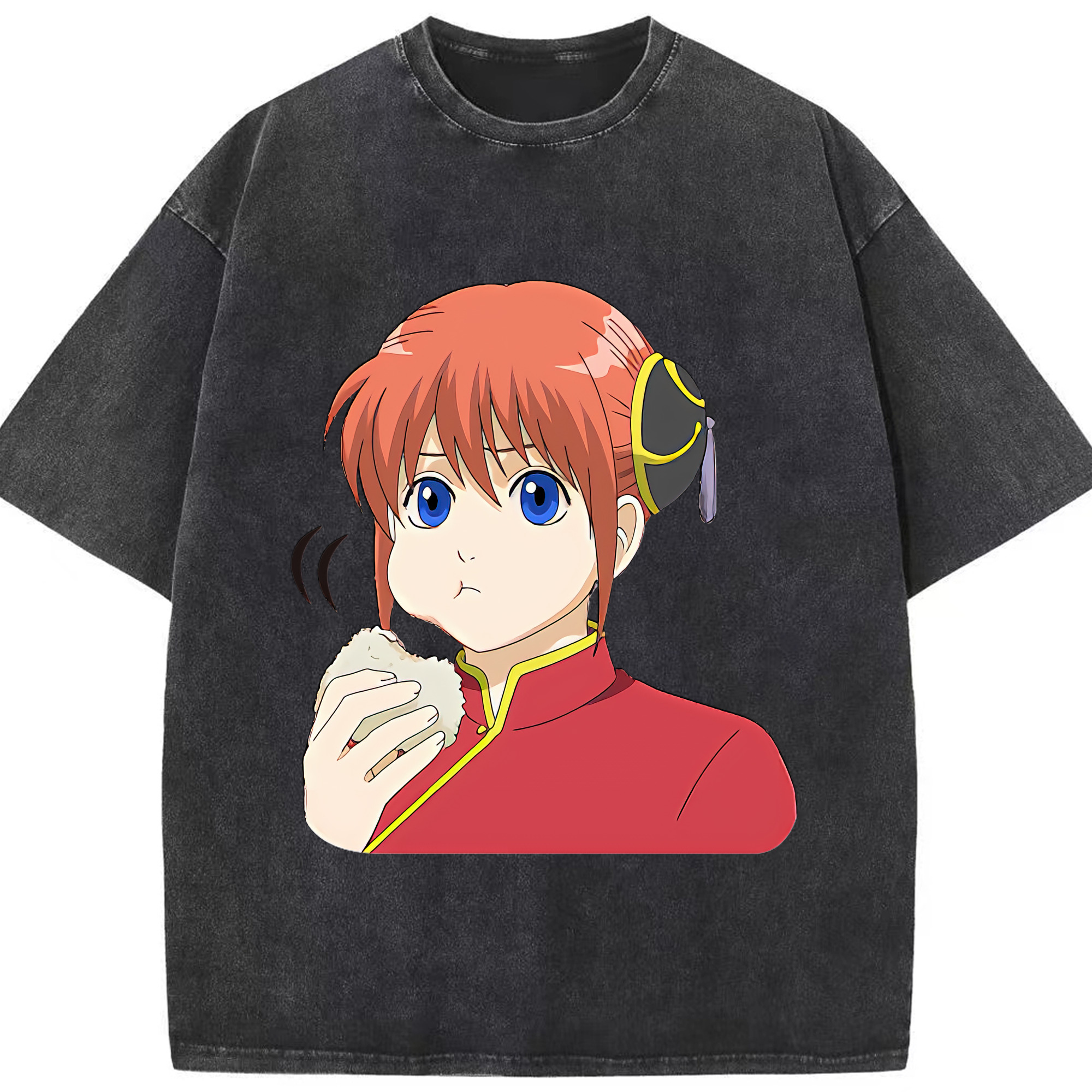 （画像用） ぎんたま 坂田銀時（さかたぎんとき） 神楽 志村新八（しむら しんぱち） GINTAMA Sakata Gintoki Kagura Shimura Shinpachi 綿100% ヴィンテージ風 半袖Tシャツ（フロントプリント）