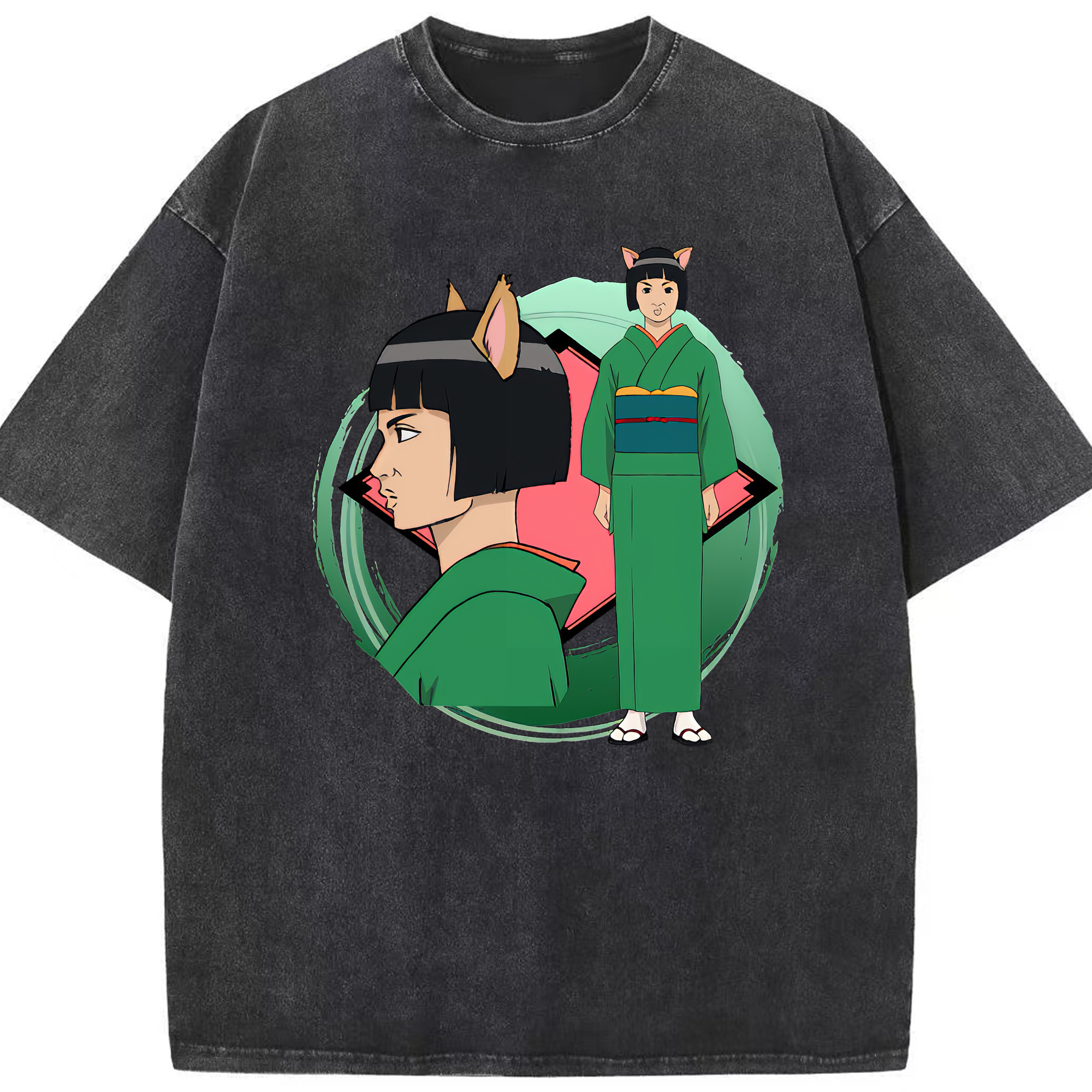 （画像用） ぎんたま 坂田銀時（さかたぎんとき） 神楽 志村新八（しむら しんぱち） GINTAMA Sakata Gintoki Kagura Shimura Shinpachi 綿100% ヴィンテージ風 半袖Tシャツ（フロントプリント）
