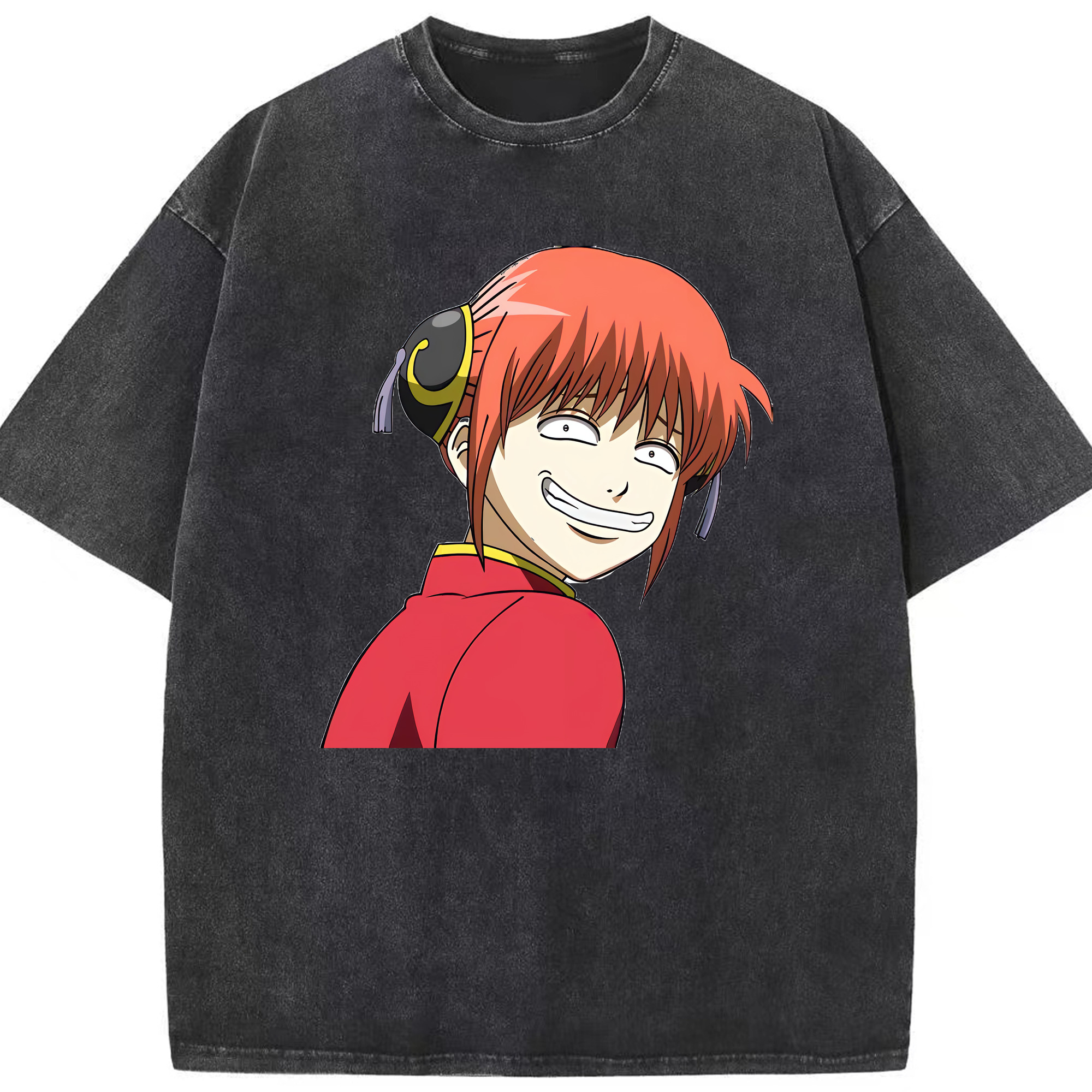 （画像用） ぎんたま 坂田銀時（さかたぎんとき） 神楽 志村新八（しむら しんぱち） GINTAMA Sakata Gintoki Kagura Shimura Shinpachi 綿100% ヴィンテージ風 半袖Tシャツ（フロントプリント）