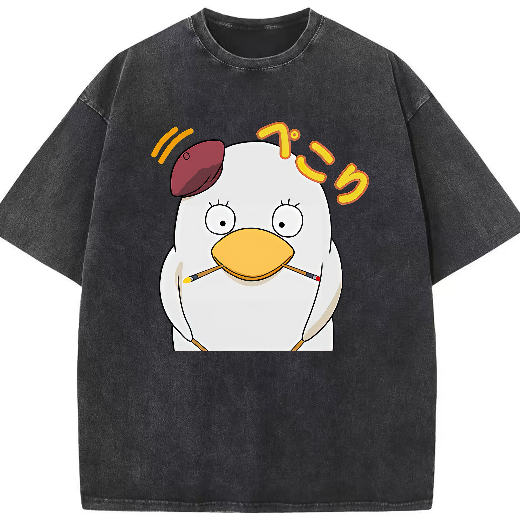 （画像用） ぎんたま 坂田銀時（さかたぎんとき） 神楽 志村新八（しむら しんぱち） GINTAMA Sakata Gintoki Kagura Shimura Shinpachi 綿100% ヴィンテージ風 半袖Tシャツ（フロントプリント）