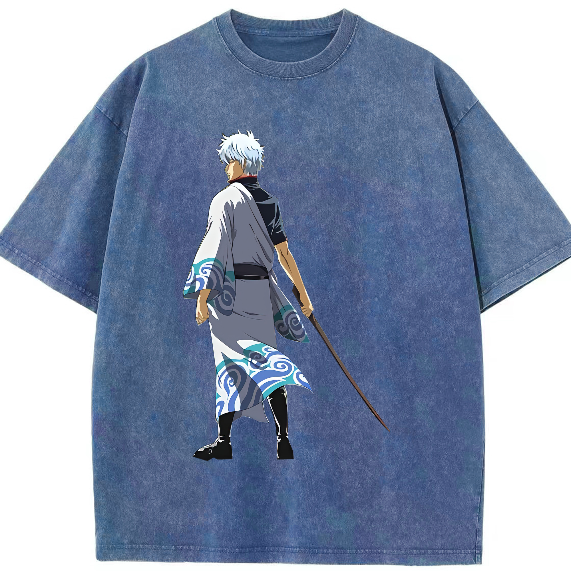 （画像用） ぎんたま 坂田銀時（さかたぎんとき） 神楽 志村新八（しむら しんぱち） GINTAMA Sakata Gintoki Kagura Shimura Shinpachi 綿100% ヴィンテージ風 半袖Tシャツ（フロントプリント）