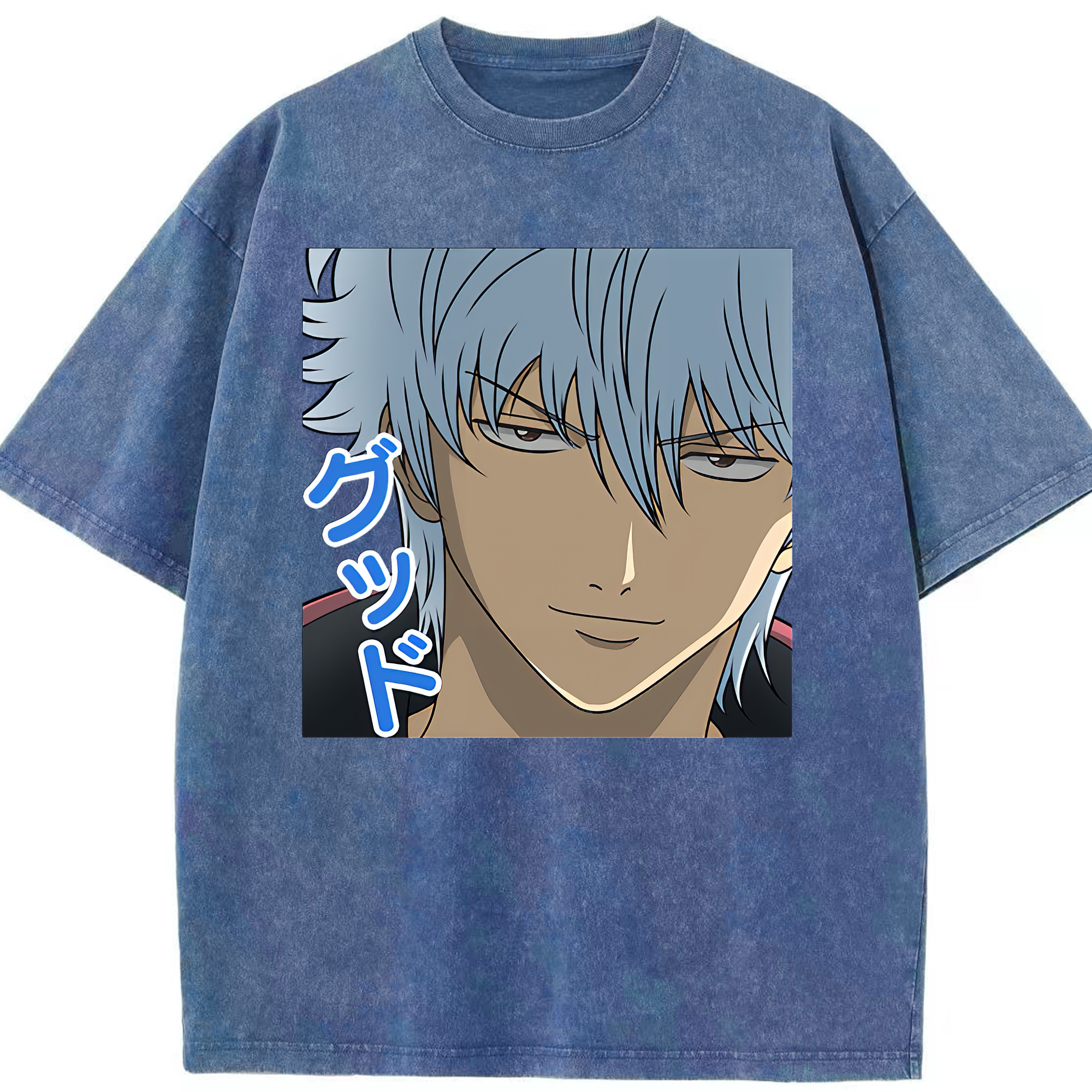 （画像用） ぎんたま 坂田銀時（さかたぎんとき） 神楽 志村新八（しむら しんぱち） GINTAMA Sakata Gintoki Kagura Shimura Shinpachi 綿100% ヴィンテージ風 半袖Tシャツ（フロントプリント）