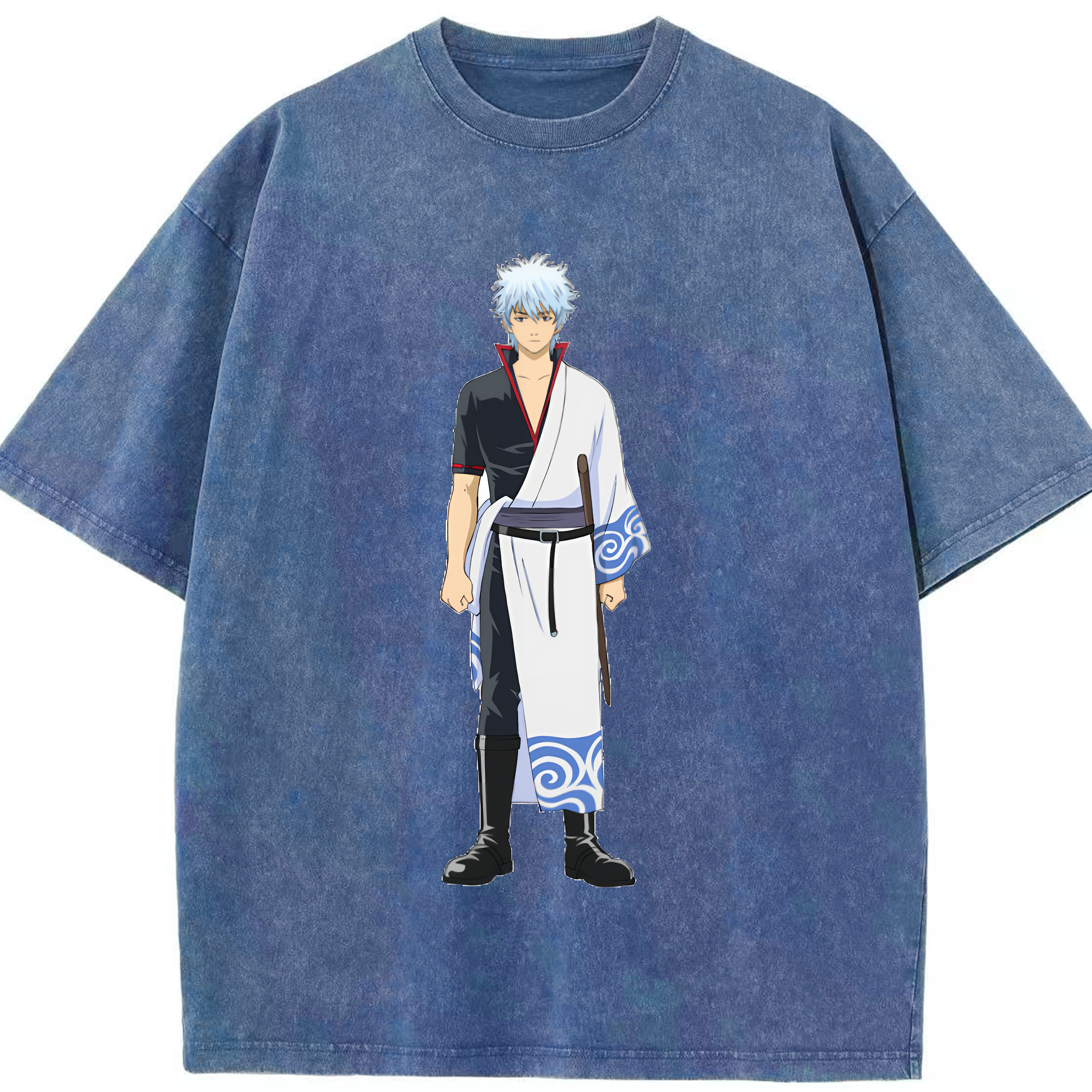 （画像用） ぎんたま 坂田銀時（さかたぎんとき） 神楽 志村新八（しむら しんぱち） GINTAMA Sakata Gintoki Kagura Shimura Shinpachi 綿100% ヴィンテージ風 半袖Tシャツ（フロントプリント）