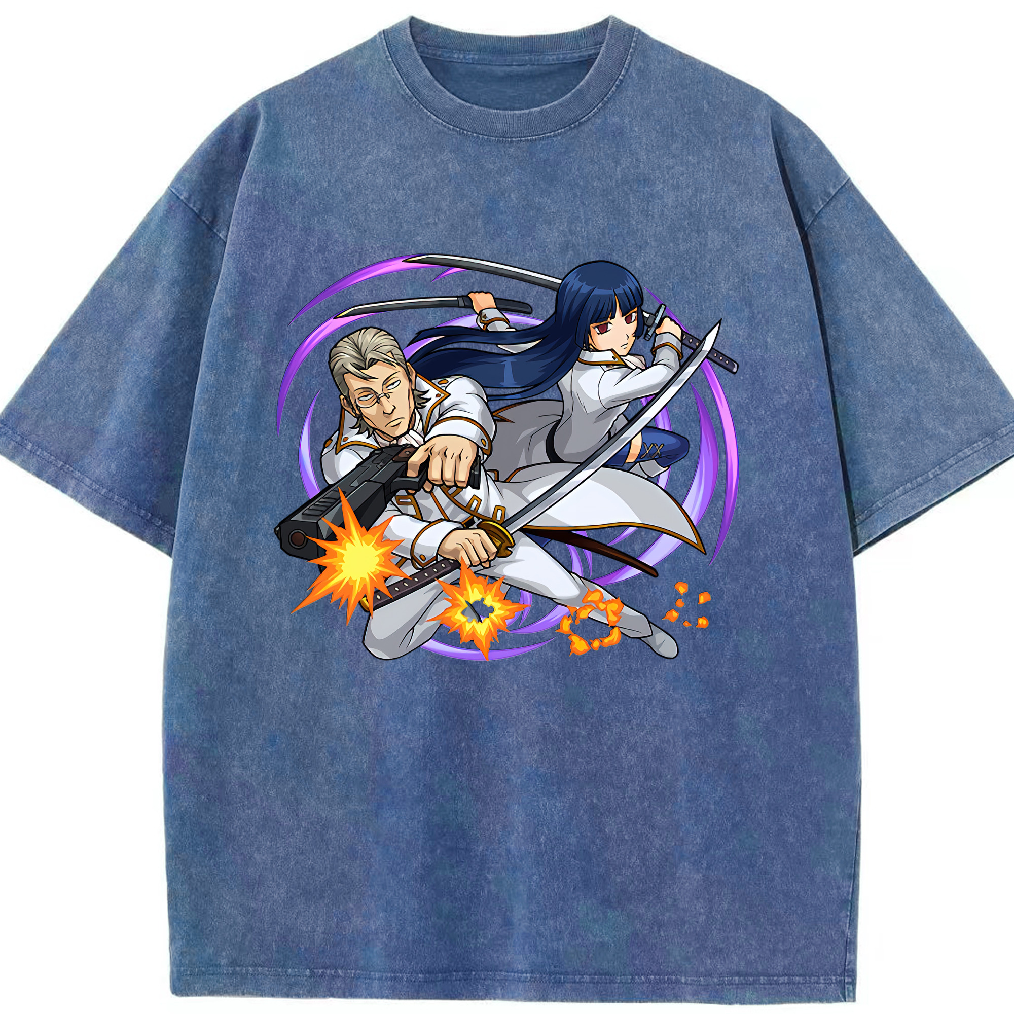 （画像用） ぎんたま 坂田銀時（さかたぎんとき） 神楽 志村新八（しむら しんぱち） GINTAMA Sakata Gintoki Kagura Shimura Shinpachi 綿100% ヴィンテージ風 半袖Tシャツ（フロントプリント）