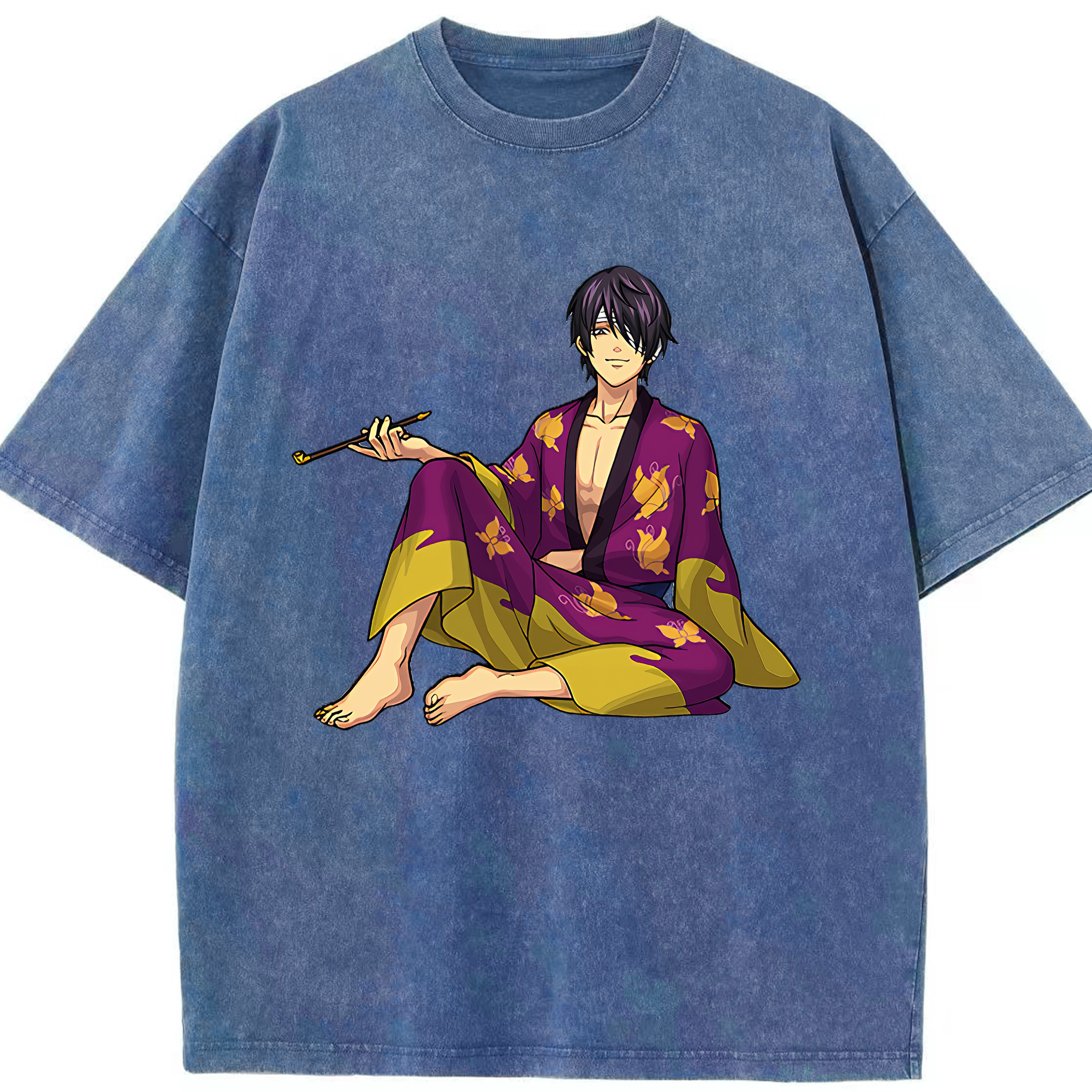 （画像用） ぎんたま 坂田銀時（さかたぎんとき） 神楽 志村新八（しむら しんぱち） GINTAMA Sakata Gintoki Kagura Shimura Shinpachi 綿100% ヴィンテージ風 半袖Tシャツ（フロントプリント）