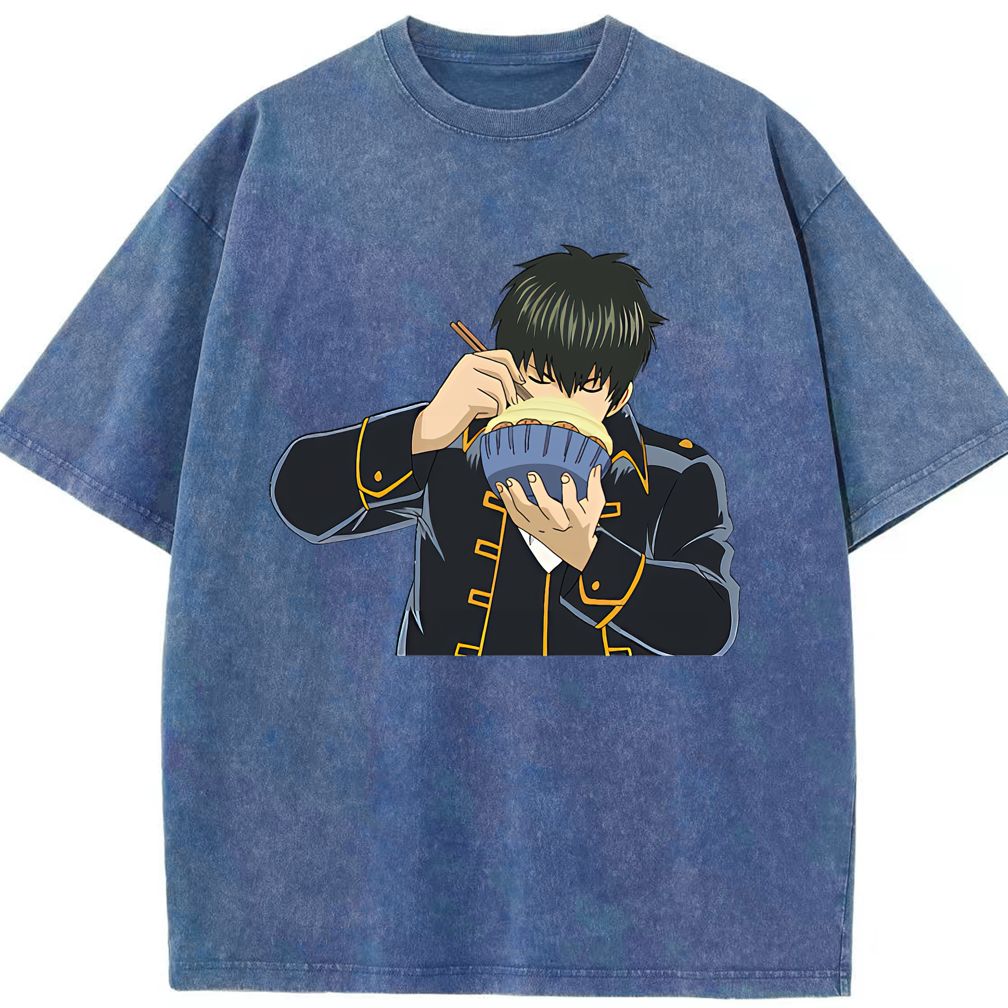 （画像用） ぎんたま 坂田銀時（さかたぎんとき） 神楽 志村新八（しむら しんぱち） GINTAMA Sakata Gintoki Kagura Shimura Shinpachi 綿100% ヴィンテージ風 半袖Tシャツ（フロントプリント）