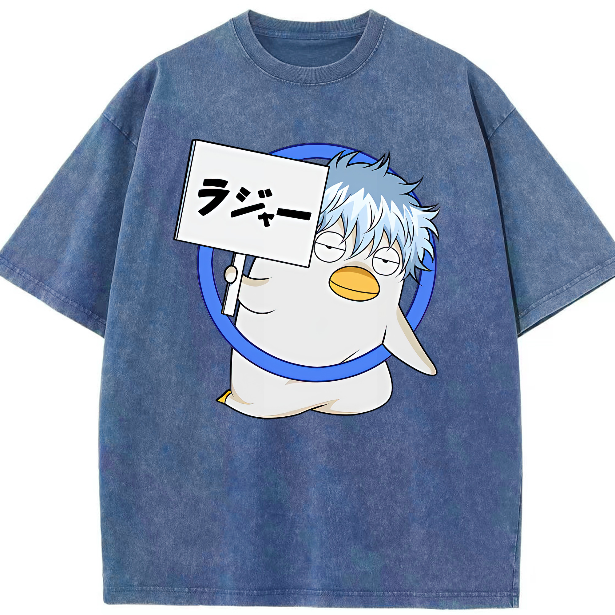 （画像用） ぎんたま 坂田銀時（さかたぎんとき） 神楽 志村新八（しむら しんぱち） GINTAMA Sakata Gintoki Kagura Shimura Shinpachi 綿100% ヴィンテージ風 半袖Tシャツ（フロントプリント）