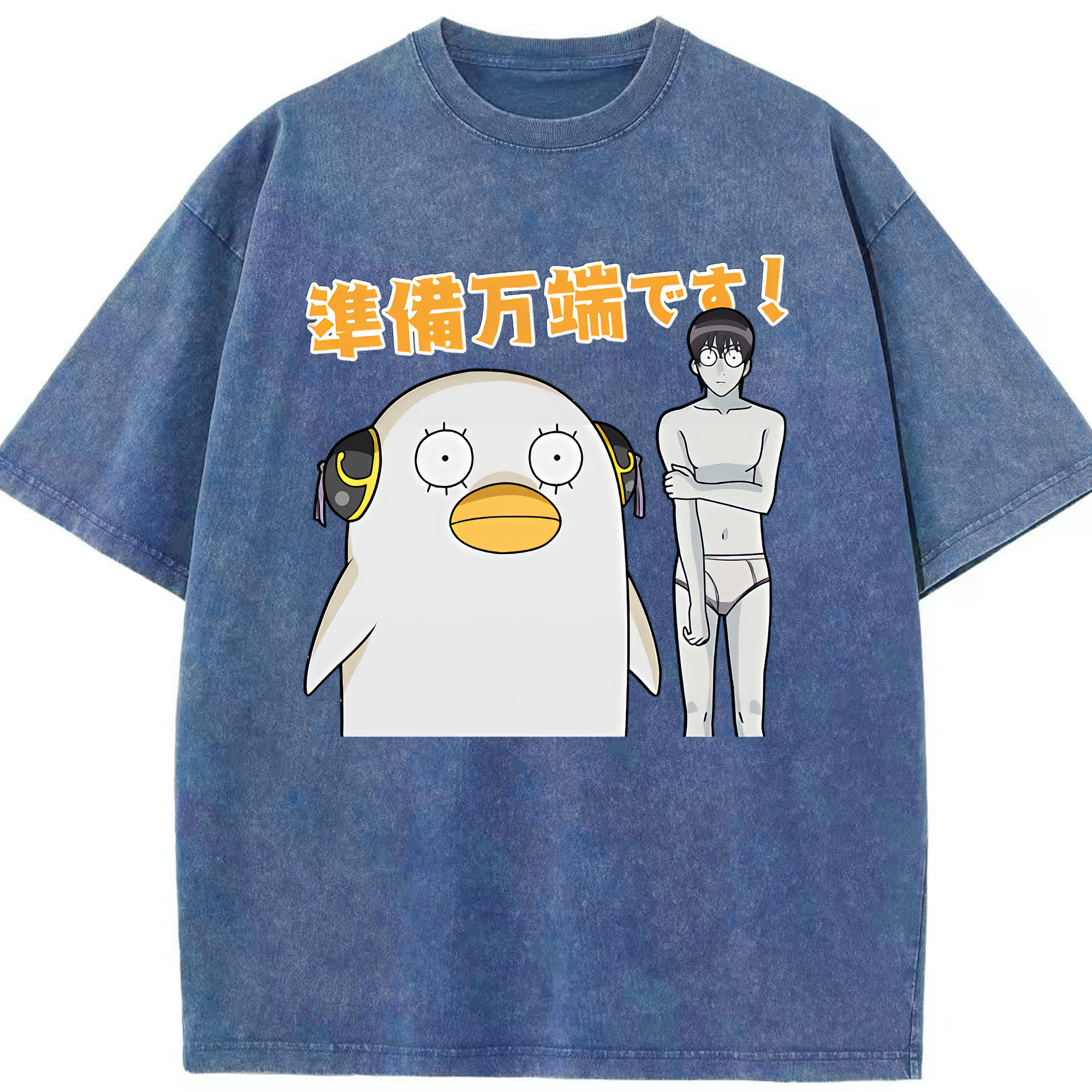 （画像用） ぎんたま 坂田銀時（さかたぎんとき） 神楽 志村新八（しむら しんぱち） GINTAMA Sakata Gintoki Kagura Shimura Shinpachi 綿100% ヴィンテージ風 半袖Tシャツ（フロントプリント）
