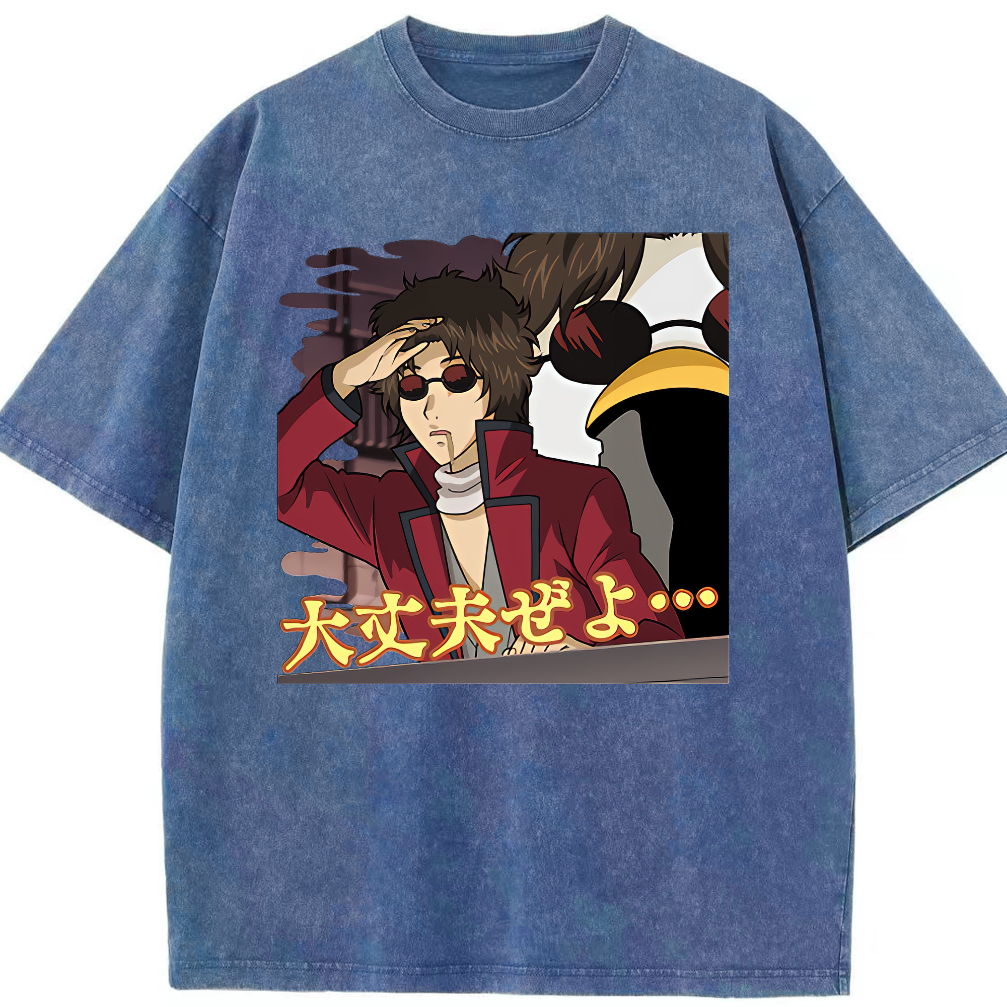 （画像用） ぎんたま 坂田銀時（さかたぎんとき） 神楽 志村新八（しむら しんぱち） GINTAMA Sakata Gintoki Kagura Shimura Shinpachi 綿100% ヴィンテージ風 半袖Tシャツ（フロントプリント）