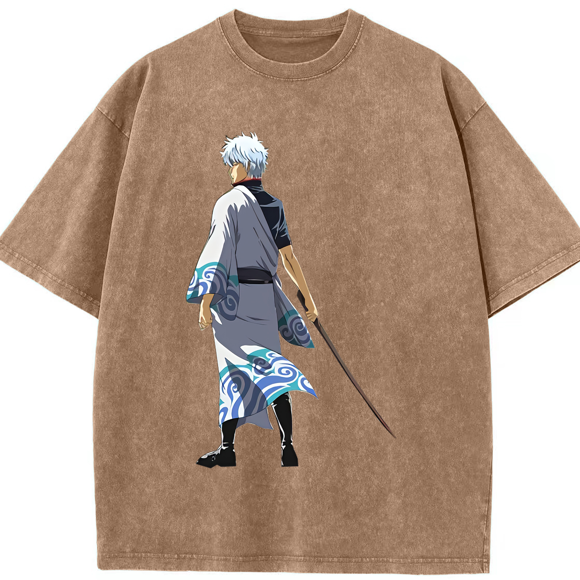 （画像用） ぎんたま 坂田銀時（さかたぎんとき） 神楽 志村新八（しむら しんぱち） GINTAMA Sakata Gintoki Kagura Shimura Shinpachi 綿100% ヴィンテージ風 半袖Tシャツ（フロントプリント）