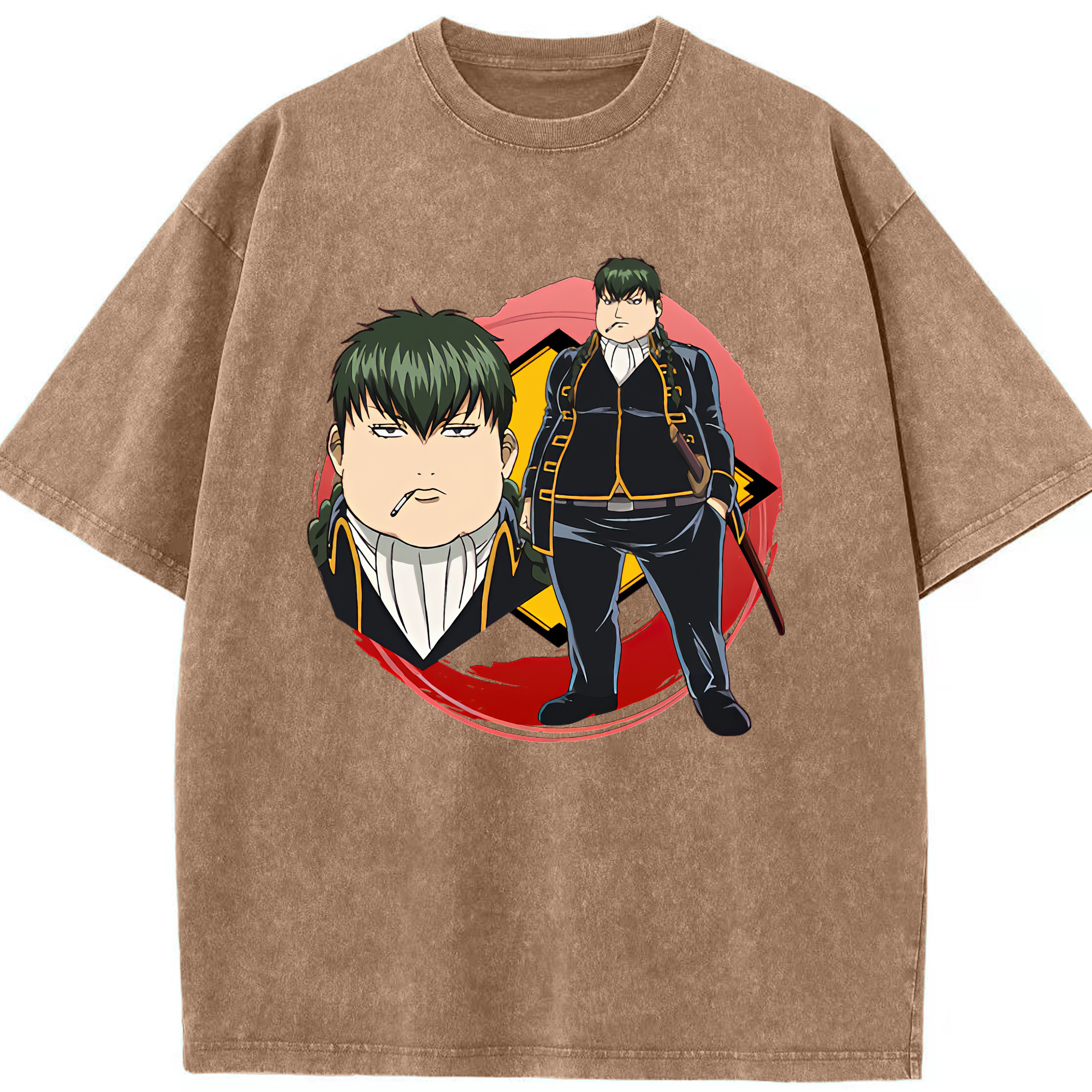 （画像用） ぎんたま 坂田銀時（さかたぎんとき） 神楽 志村新八（しむら しんぱち） GINTAMA Sakata Gintoki Kagura Shimura Shinpachi 綿100% ヴィンテージ風 半袖Tシャツ（フロントプリント）