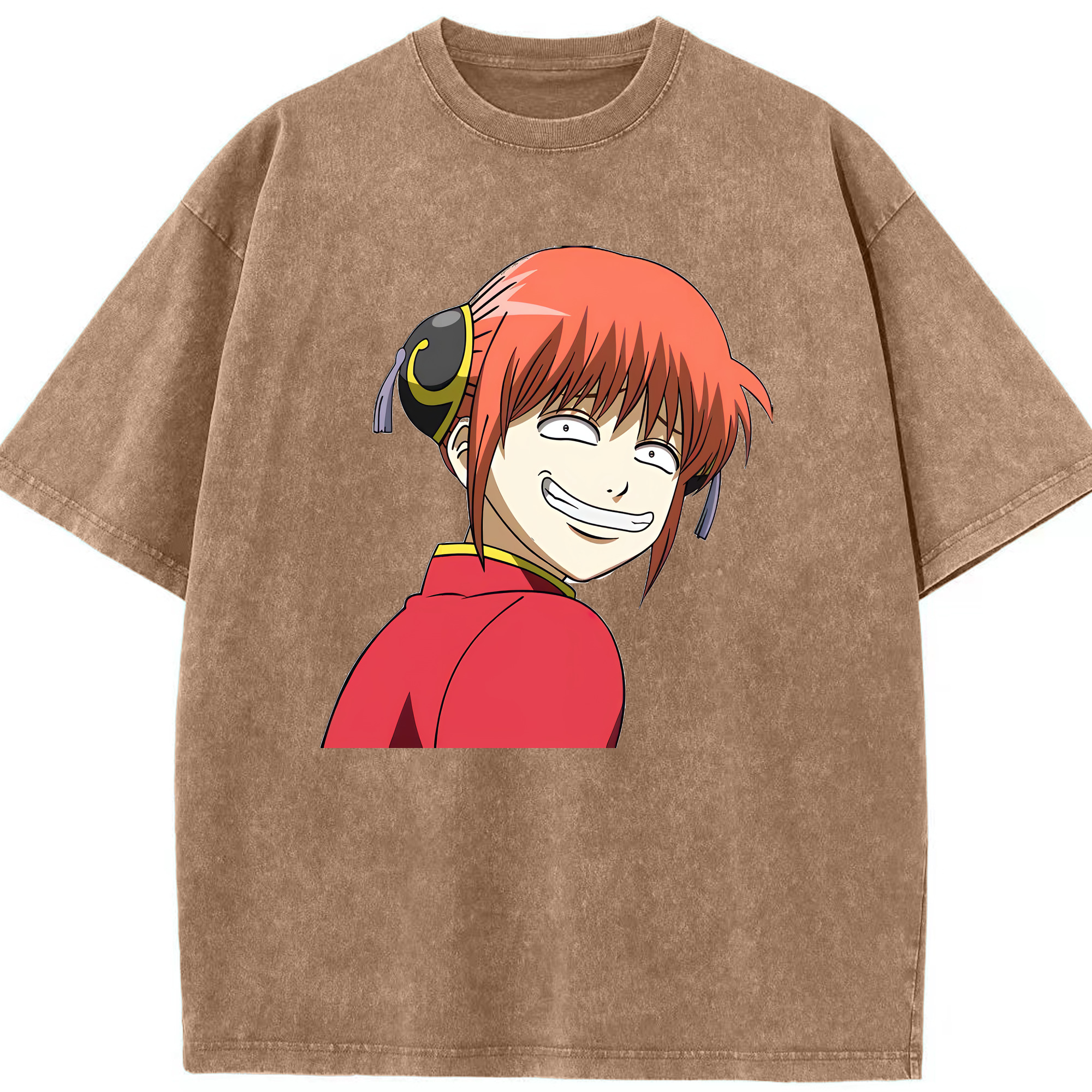 （画像用） ぎんたま 坂田銀時（さかたぎんとき） 神楽 志村新八（しむら しんぱち） GINTAMA Sakata Gintoki Kagura Shimura Shinpachi 綿100% ヴィンテージ風 半袖Tシャツ（フロントプリント）
