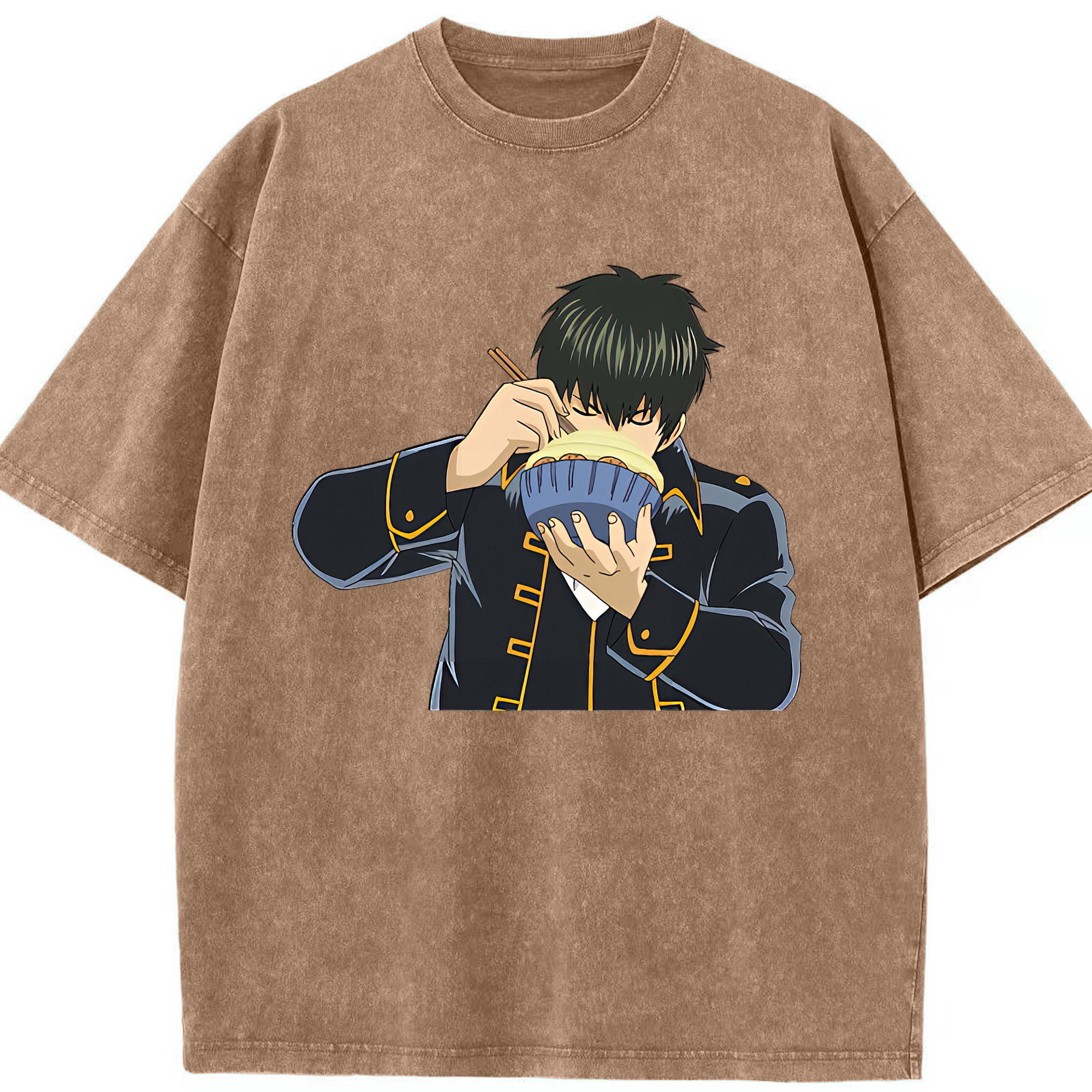 （画像用） ぎんたま 坂田銀時（さかたぎんとき） 神楽 志村新八（しむら しんぱち） GINTAMA Sakata Gintoki Kagura Shimura Shinpachi 綿100% ヴィンテージ風 半袖Tシャツ（フロントプリント）