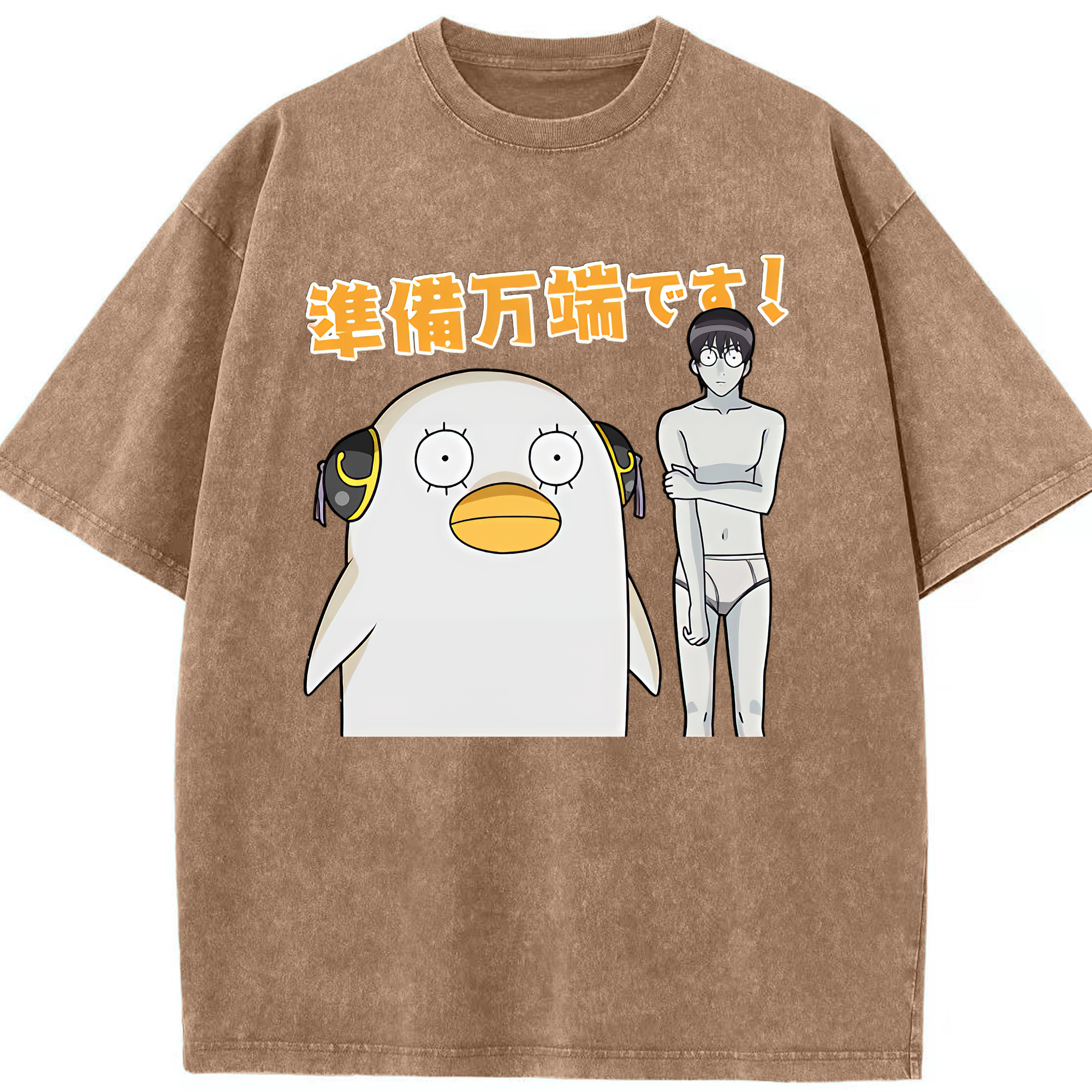 （画像用） ぎんたま 坂田銀時（さかたぎんとき） 神楽 志村新八（しむら しんぱち） GINTAMA Sakata Gintoki Kagura Shimura Shinpachi 綿100% ヴィンテージ風 半袖Tシャツ（フロントプリント）
