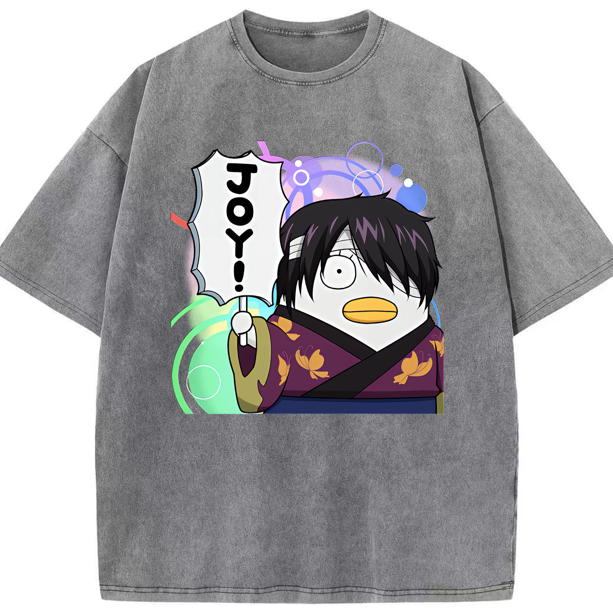 （画像用） ぎんたま 坂田銀時（さかたぎんとき） 神楽 志村新八（しむら しんぱち） GINTAMA Sakata Gintoki Kagura Shimura Shinpachi 綿100% ヴィンテージ風 半袖Tシャツ（フロントプリント）