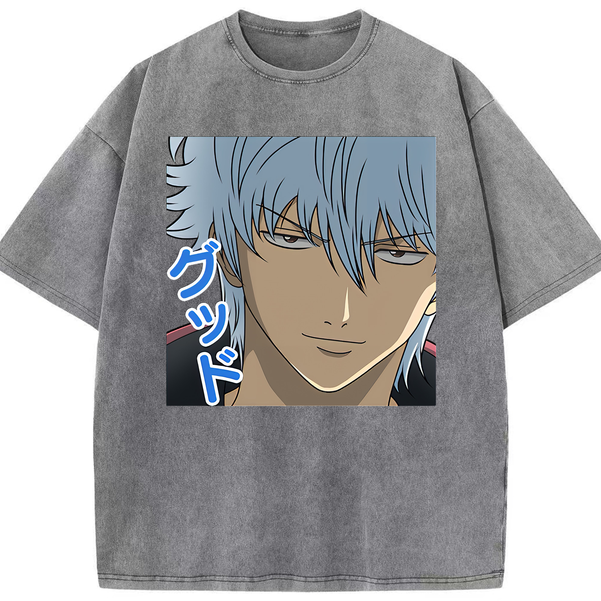 （画像用） ぎんたま 坂田銀時（さかたぎんとき） 神楽 志村新八（しむら しんぱち） GINTAMA Sakata Gintoki Kagura Shimura Shinpachi 綿100% ヴィンテージ風 半袖Tシャツ（フロントプリント）