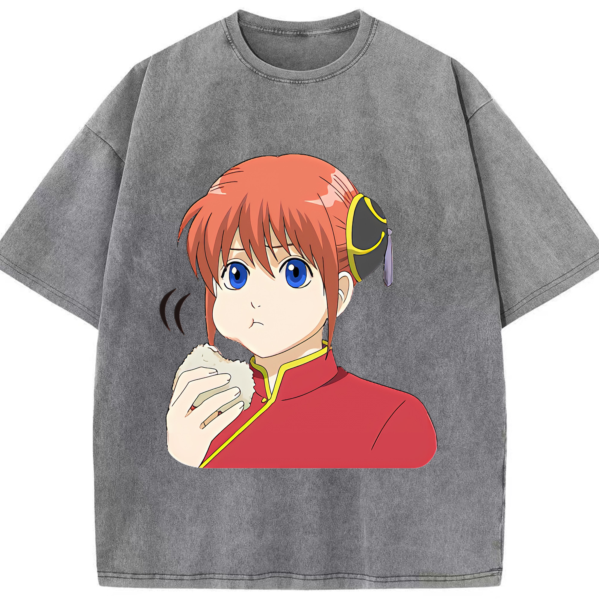 （画像用） ぎんたま 坂田銀時（さかたぎんとき） 神楽 志村新八（しむら しんぱち） GINTAMA Sakata Gintoki Kagura Shimura Shinpachi 綿100% ヴィンテージ風 半袖Tシャツ（フロントプリント）