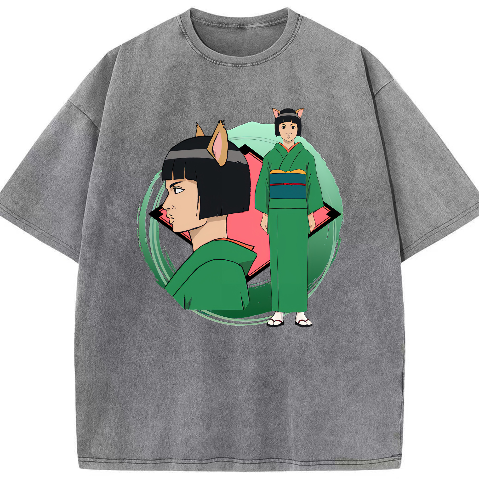 （画像用） ぎんたま 坂田銀時（さかたぎんとき） 神楽 志村新八（しむら しんぱち） GINTAMA Sakata Gintoki Kagura Shimura Shinpachi 綿100% ヴィンテージ風 半袖Tシャツ（フロントプリント）