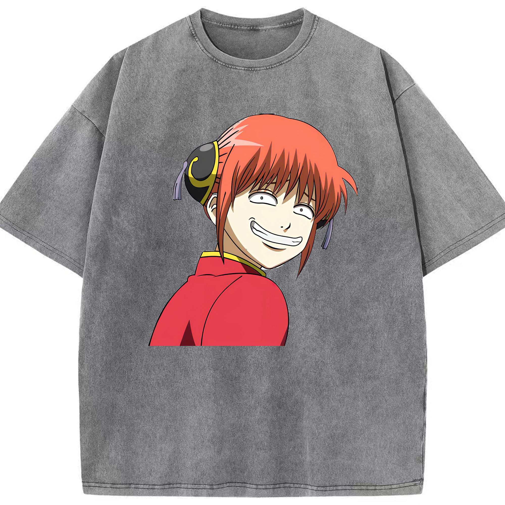 （画像用） ぎんたま 坂田銀時（さかたぎんとき） 神楽 志村新八（しむら しんぱち） GINTAMA Sakata Gintoki Kagura Shimura Shinpachi 綿100% ヴィンテージ風 半袖Tシャツ（フロントプリント）