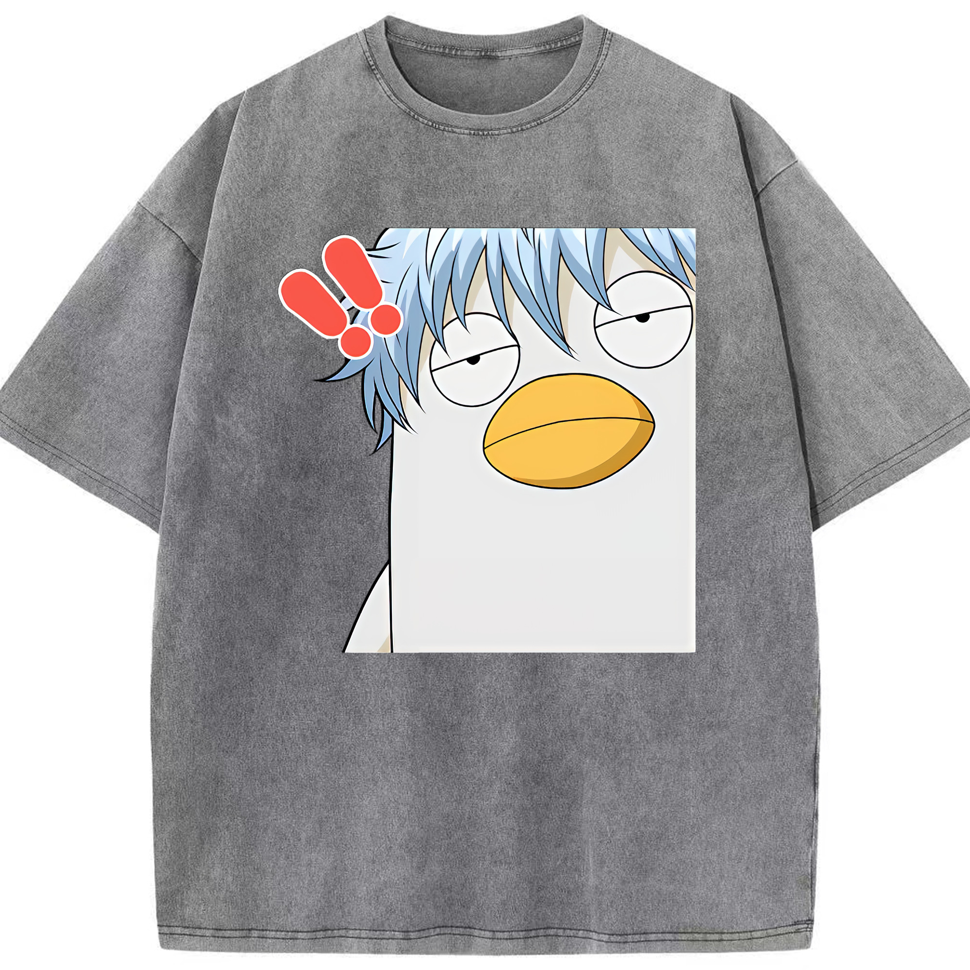 （画像用） ぎんたま 坂田銀時（さかたぎんとき） 神楽 志村新八（しむら しんぱち） GINTAMA Sakata Gintoki Kagura Shimura Shinpachi 綿100% ヴィンテージ風 半袖Tシャツ（フロントプリント）