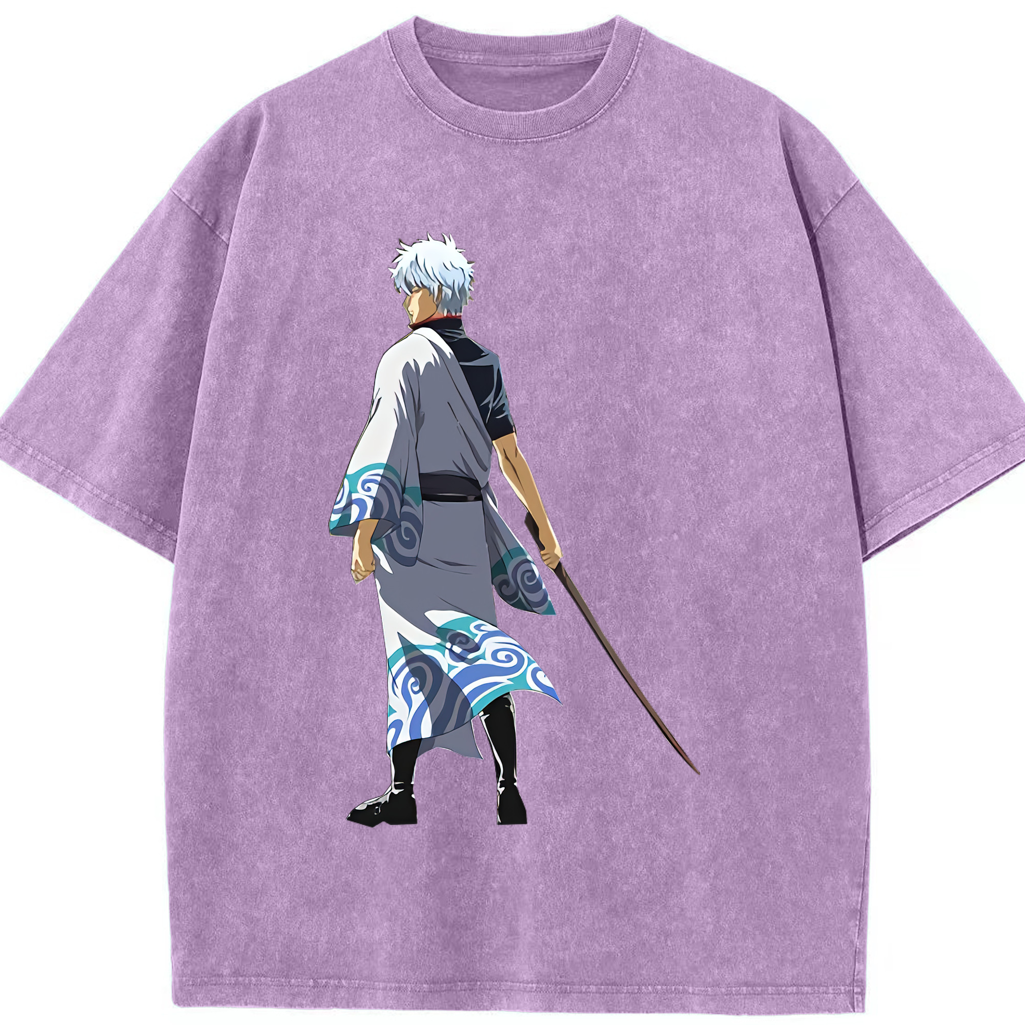 （画像用） ぎんたま 坂田銀時（さかたぎんとき） 神楽 志村新八（しむら しんぱち） GINTAMA Sakata Gintoki Kagura Shimura Shinpachi 綿100% ヴィンテージ風 半袖Tシャツ（フロントプリント）