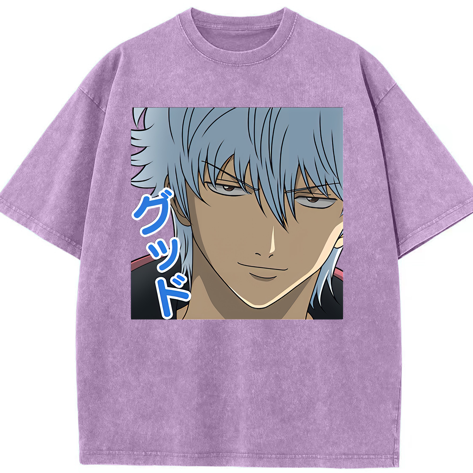 （画像用） ぎんたま 坂田銀時（さかたぎんとき） 神楽 志村新八（しむら しんぱち） GINTAMA Sakata Gintoki Kagura Shimura Shinpachi 綿100% ヴィンテージ風 半袖Tシャツ（フロントプリント）
