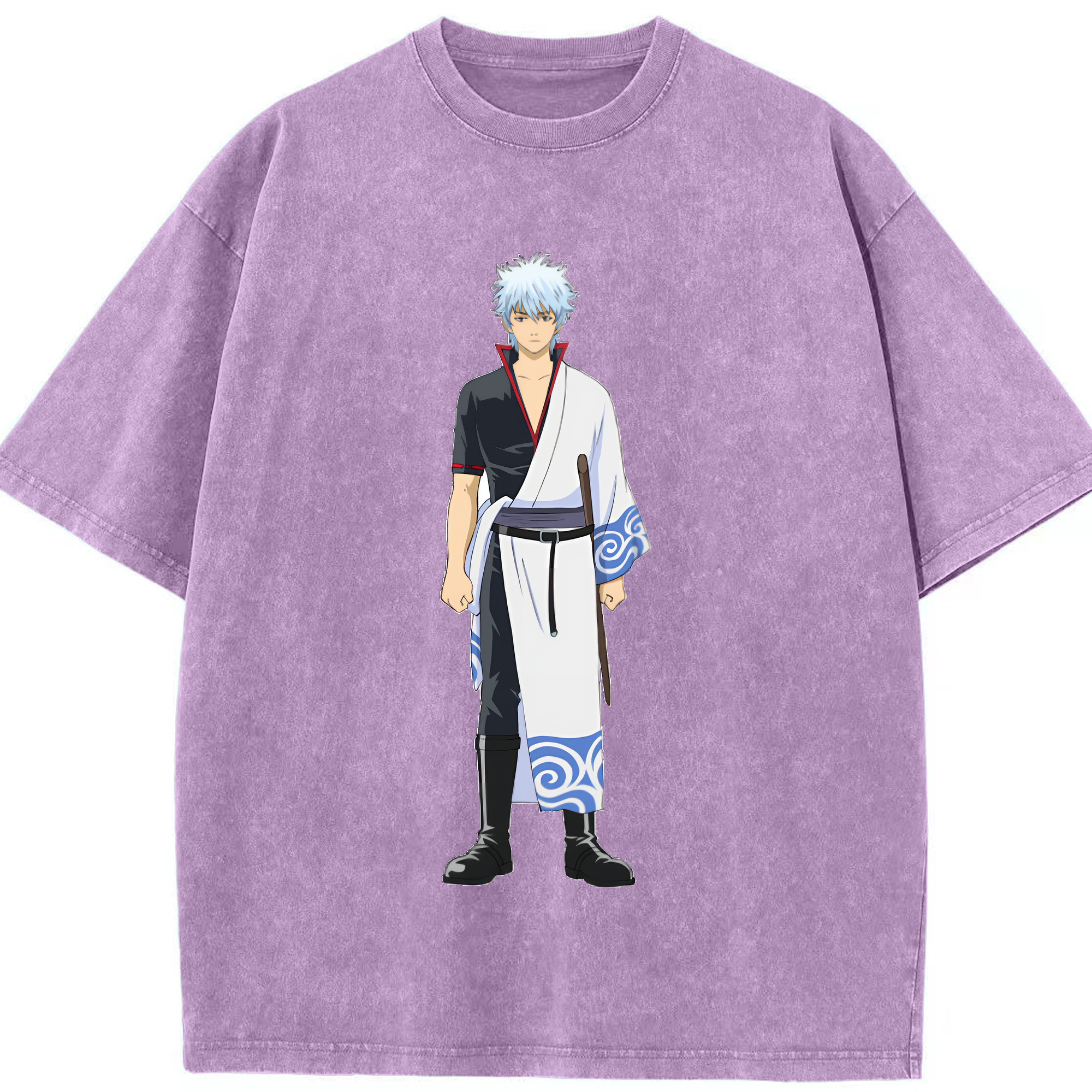（画像用） ぎんたま 坂田銀時（さかたぎんとき） 神楽 志村新八（しむら しんぱち） GINTAMA Sakata Gintoki Kagura Shimura Shinpachi 綿100% ヴィンテージ風 半袖Tシャツ（フロントプリント）