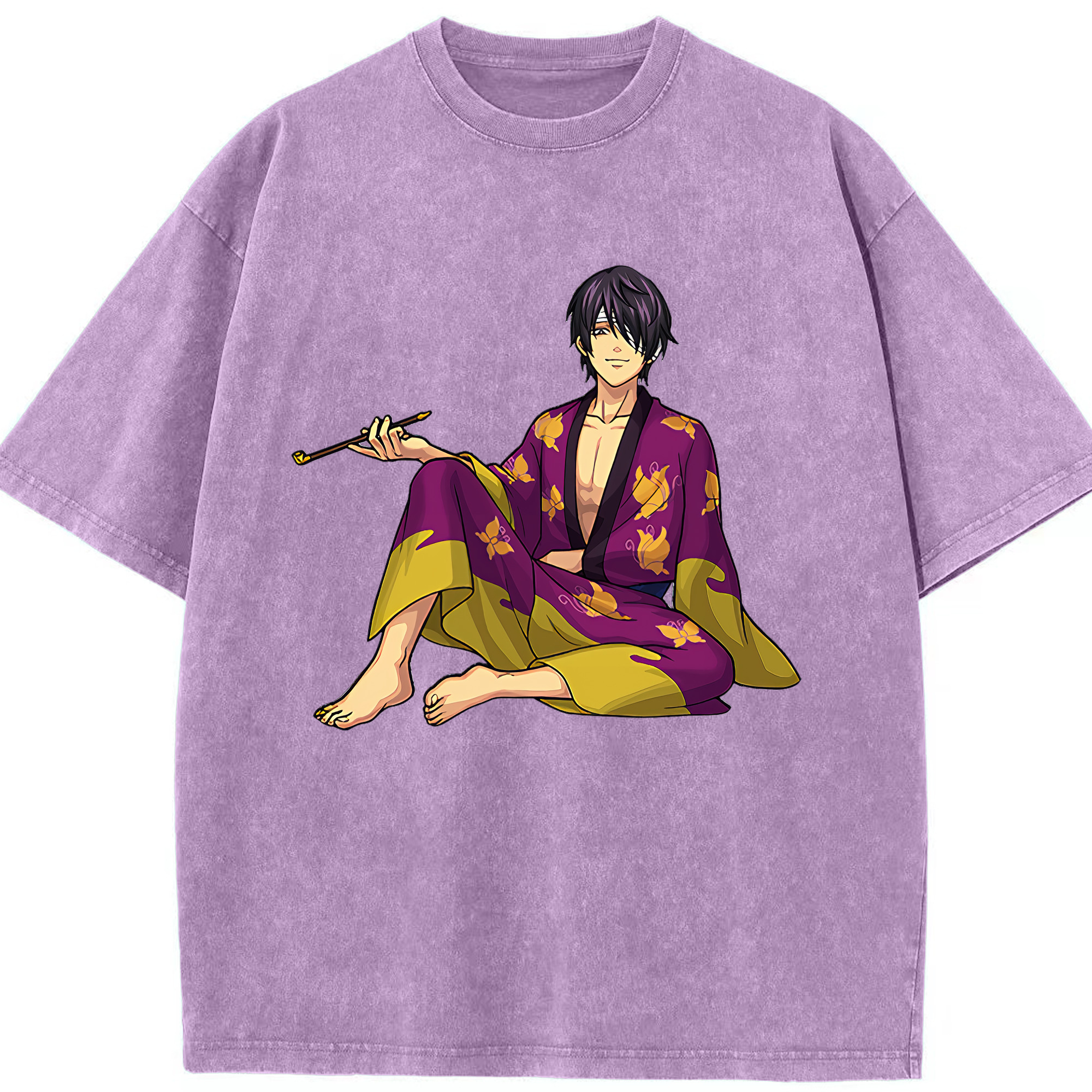 （画像用） ぎんたま 坂田銀時（さかたぎんとき） 神楽 志村新八（しむら しんぱち） GINTAMA Sakata Gintoki Kagura Shimura Shinpachi 綿100% ヴィンテージ風 半袖Tシャツ（フロントプリント）