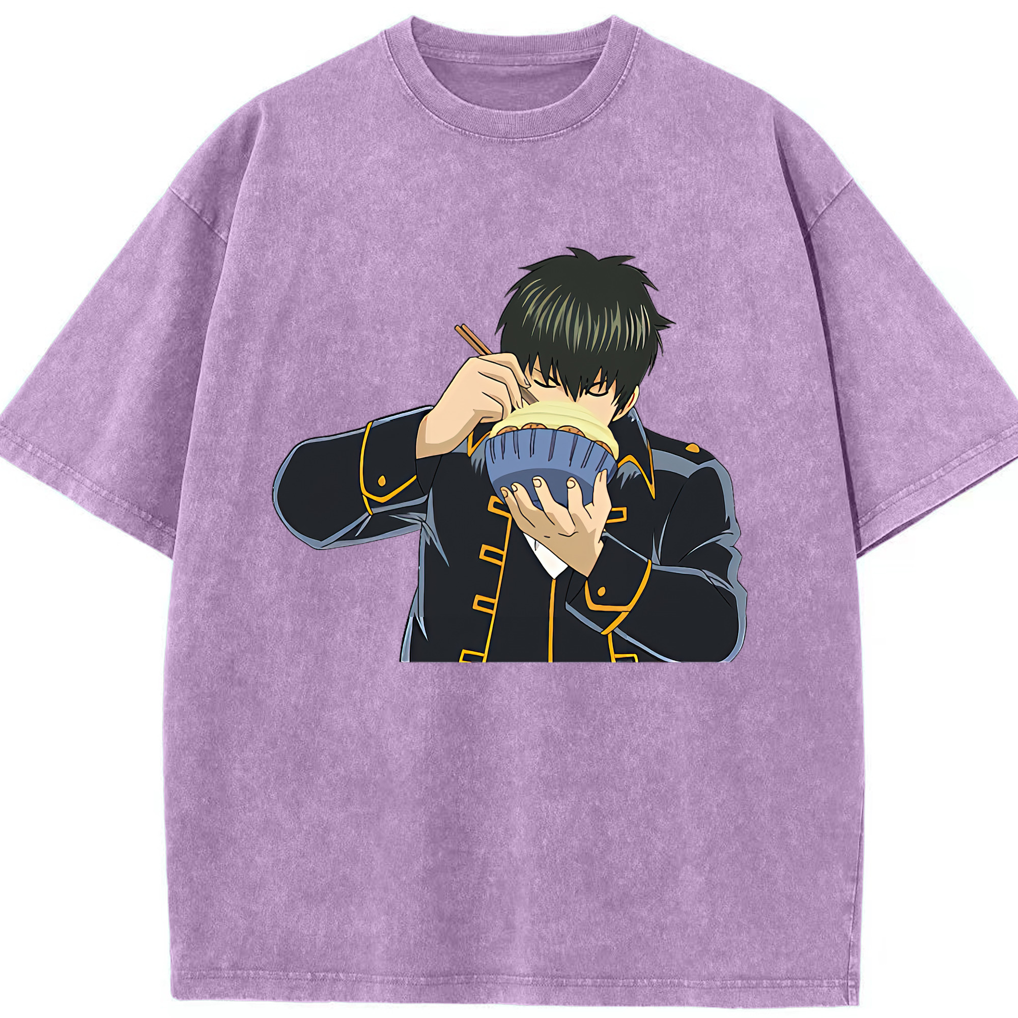（画像用） ぎんたま 坂田銀時（さかたぎんとき） 神楽 志村新八（しむら しんぱち） GINTAMA Sakata Gintoki Kagura Shimura Shinpachi 綿100% ヴィンテージ風 半袖Tシャツ（フロントプリント）