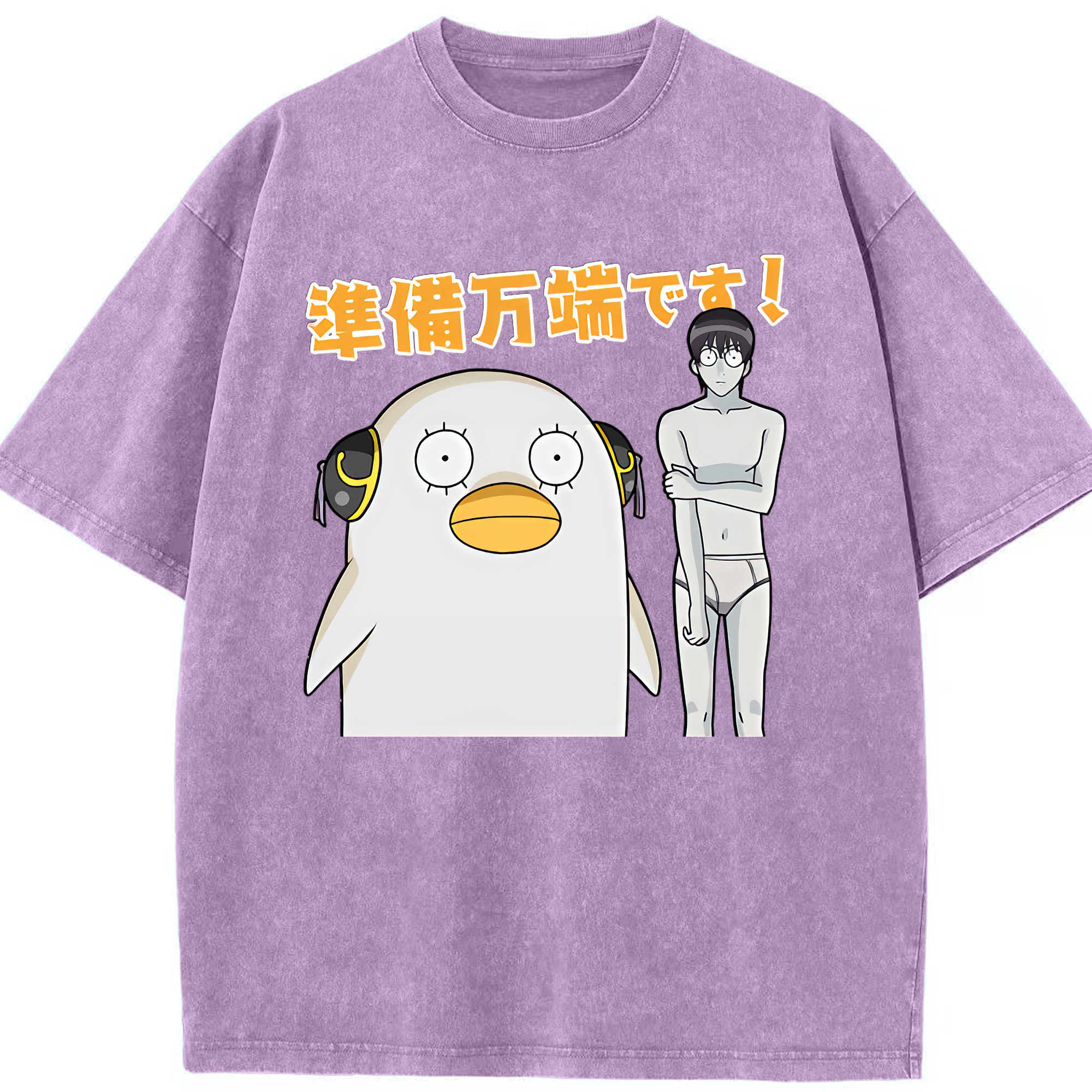 （画像用） ぎんたま 坂田銀時（さかたぎんとき） 神楽 志村新八（しむら しんぱち） GINTAMA Sakata Gintoki Kagura Shimura Shinpachi 綿100% ヴィンテージ風 半袖Tシャツ（フロントプリント）