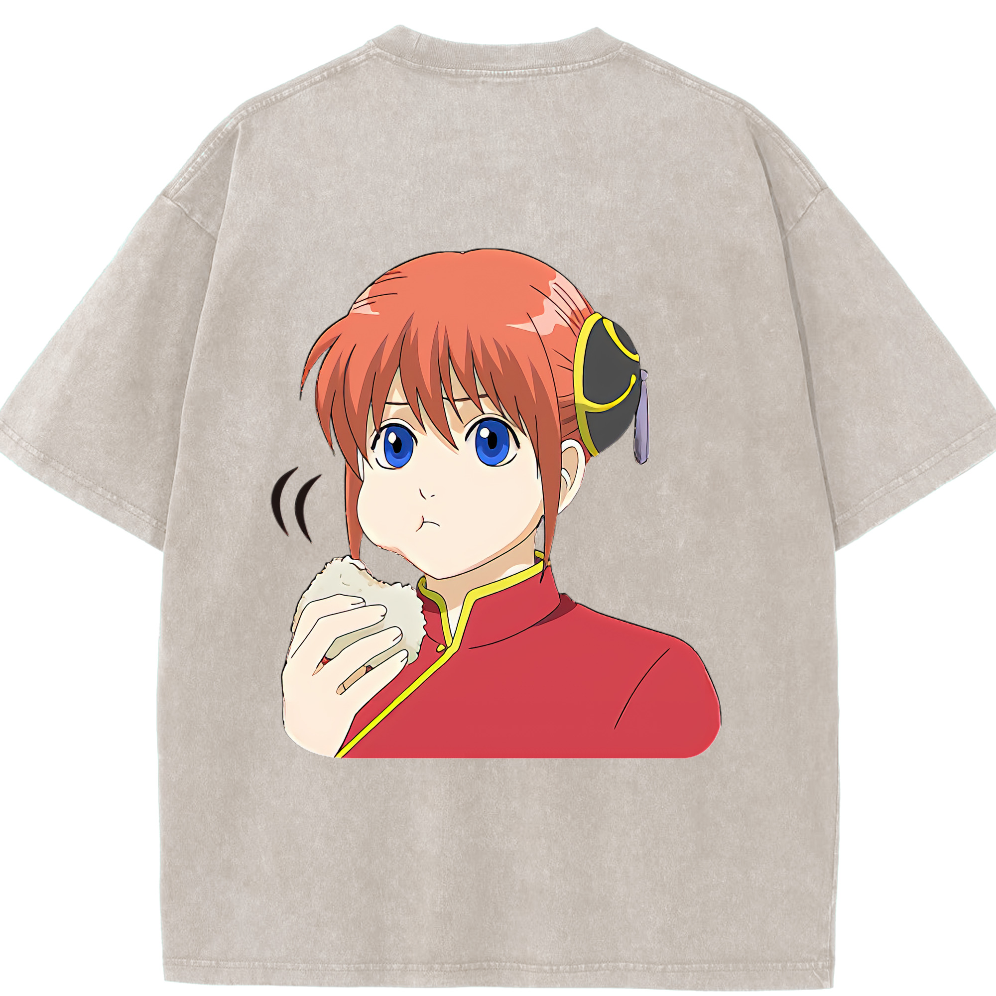 （画像用） ぎんたま 坂田銀時（さかたぎんとき） 神楽 志村新八（しむら しんぱち） GINTAMA Sakata Gintoki Kagura Shimura Shinpachi 綿100% ヴィンテージ風 半袖Tシャツ（背面プリント）