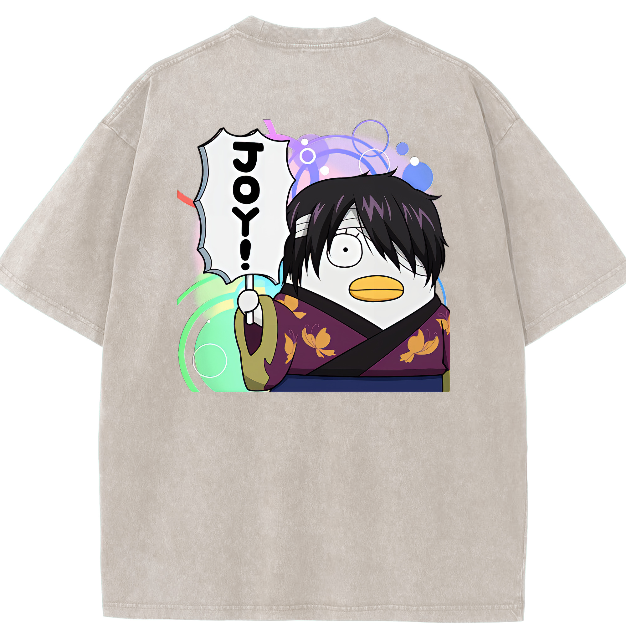 （画像用） ぎんたま 坂田銀時（さかたぎんとき） 神楽 志村新八（しむら しんぱち） GINTAMA Sakata Gintoki Kagura Shimura Shinpachi 綿100% ヴィンテージ風 半袖Tシャツ（背面プリント）