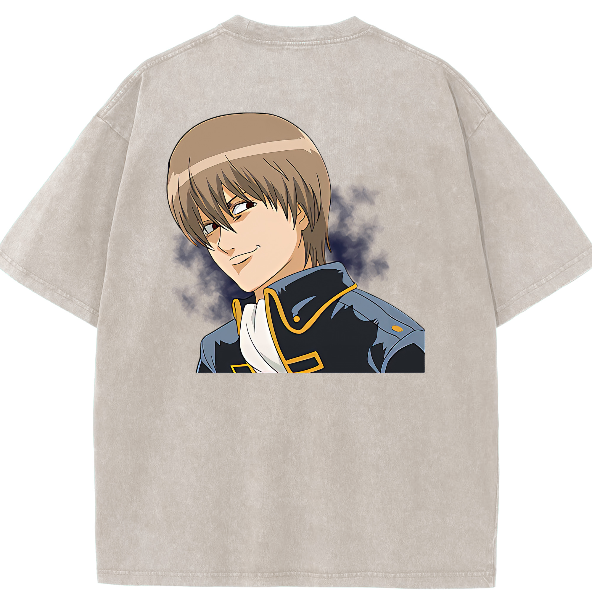 （画像用） ぎんたま 坂田銀時（さかたぎんとき） 神楽 志村新八（しむら しんぱち） GINTAMA Sakata Gintoki Kagura Shimura Shinpachi 綿100% ヴィンテージ風 半袖Tシャツ（背面プリント）