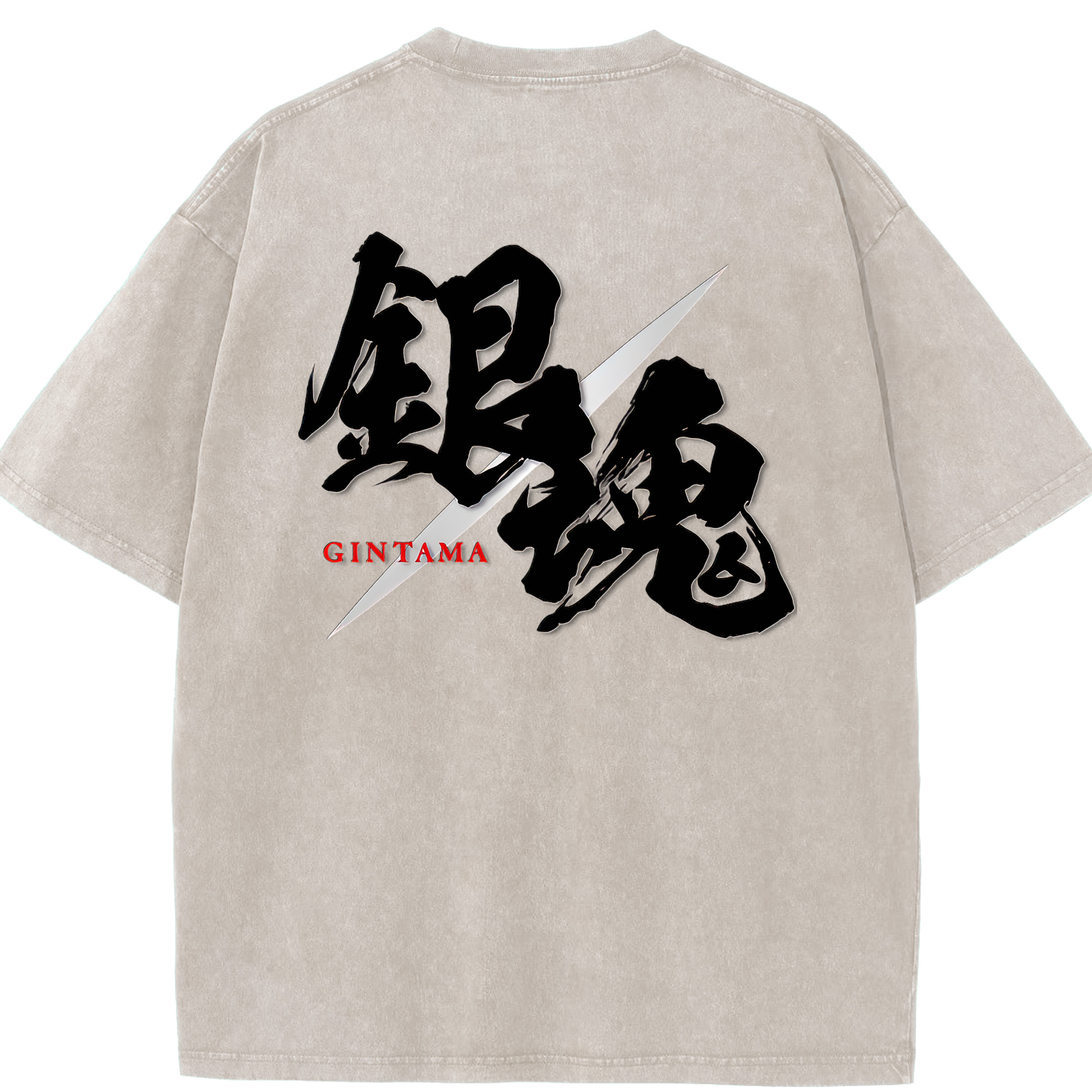 （画像用） ぎんたま 坂田銀時（さかたぎんとき） 神楽 志村新八（しむら しんぱち） GINTAMA Sakata Gintoki Kagura Shimura Shinpachi 綿100% ヴィンテージ風 半袖Tシャツ（背面プリント）