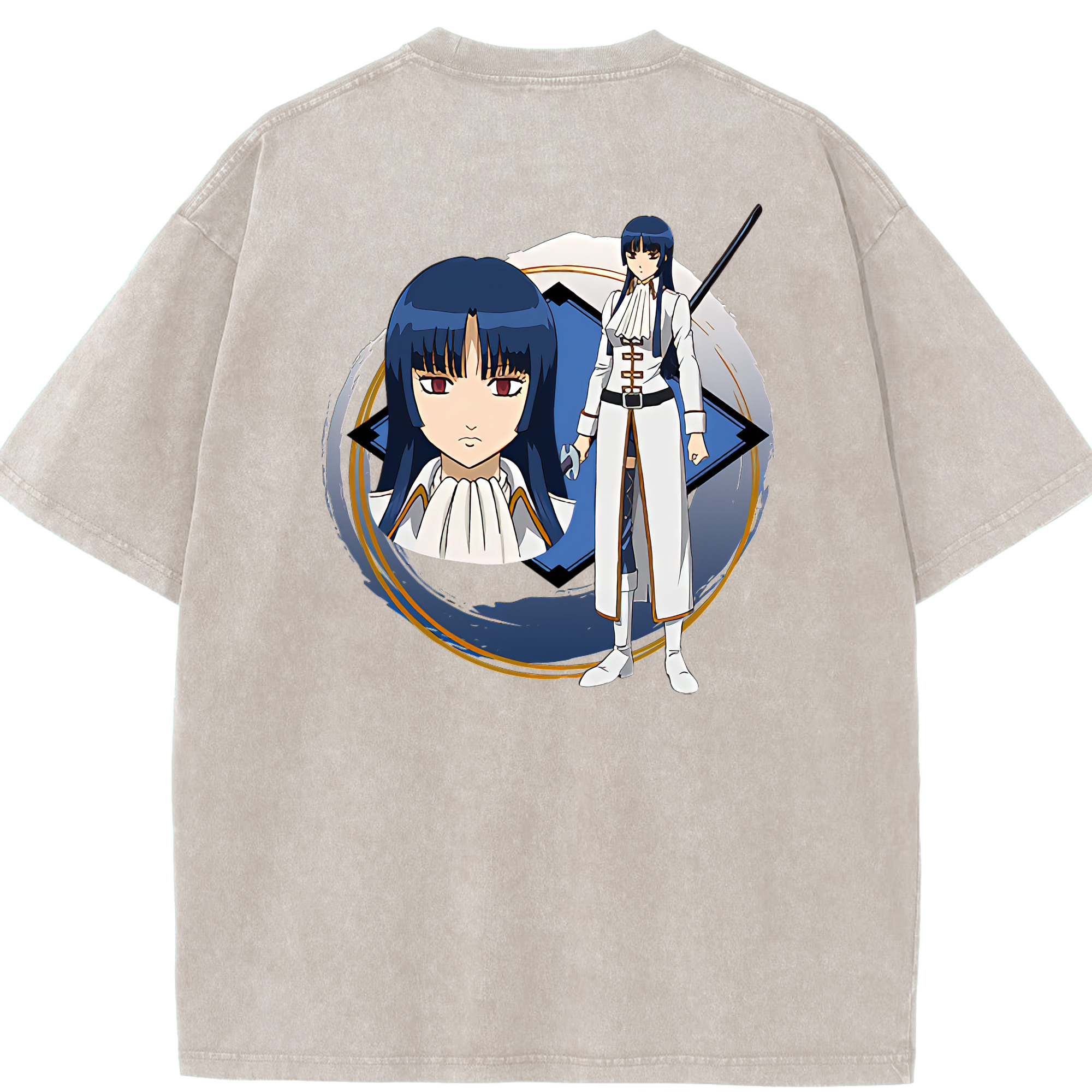 （画像用） ぎんたま 坂田銀時（さかたぎんとき） 神楽 志村新八（しむら しんぱち） GINTAMA Sakata Gintoki Kagura Shimura Shinpachi 綿100% ヴィンテージ風 半袖Tシャツ（背面プリント）