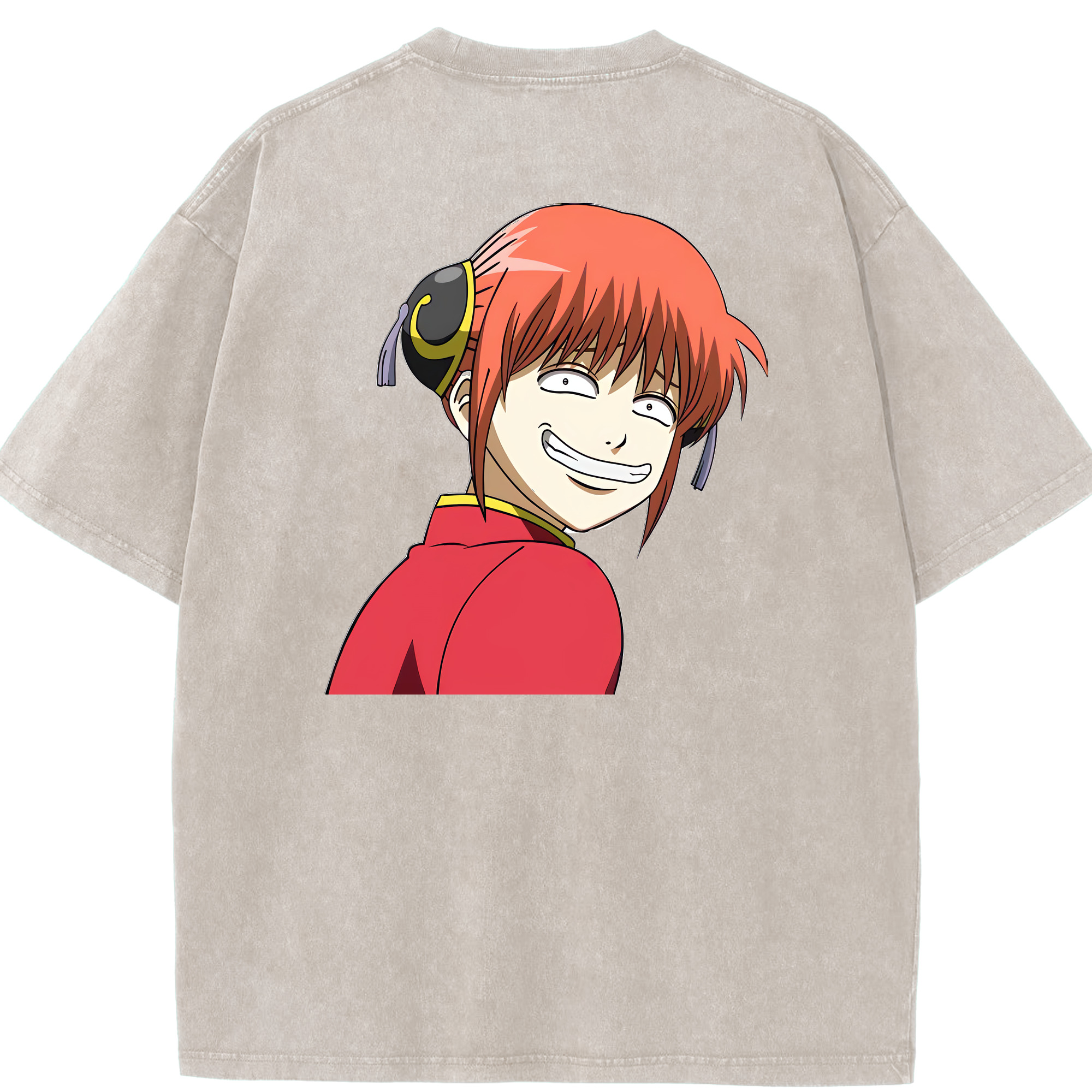 （画像用） ぎんたま 坂田銀時（さかたぎんとき） 神楽 志村新八（しむら しんぱち） GINTAMA Sakata Gintoki Kagura Shimura Shinpachi 綿100% ヴィンテージ風 半袖Tシャツ（背面プリント）