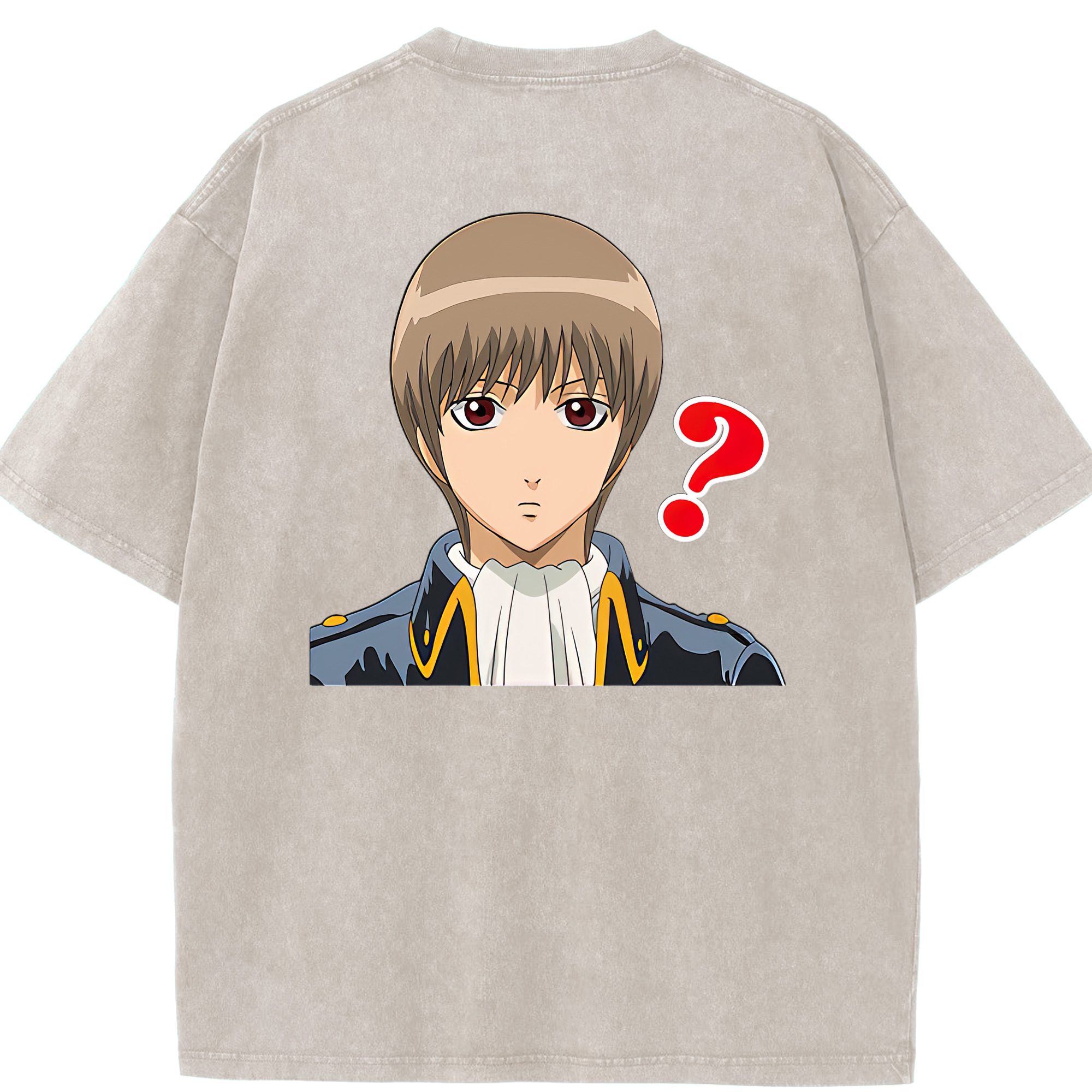 （画像用） ぎんたま 坂田銀時（さかたぎんとき） 神楽 志村新八（しむら しんぱち） GINTAMA Sakata Gintoki Kagura Shimura Shinpachi 綿100% ヴィンテージ風 半袖Tシャツ（背面プリント）