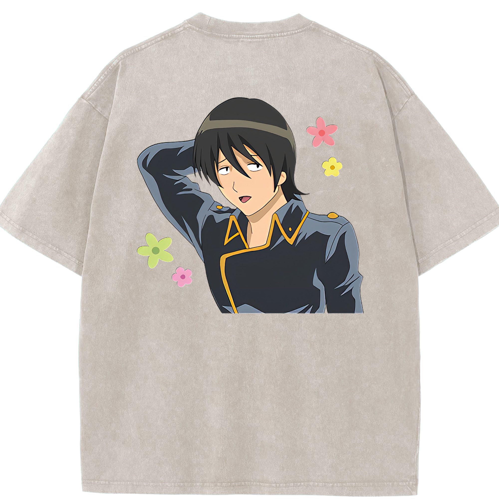 （画像用） ぎんたま 坂田銀時（さかたぎんとき） 神楽 志村新八（しむら しんぱち） GINTAMA Sakata Gintoki Kagura Shimura Shinpachi 綿100% ヴィンテージ風 半袖Tシャツ（背面プリント）