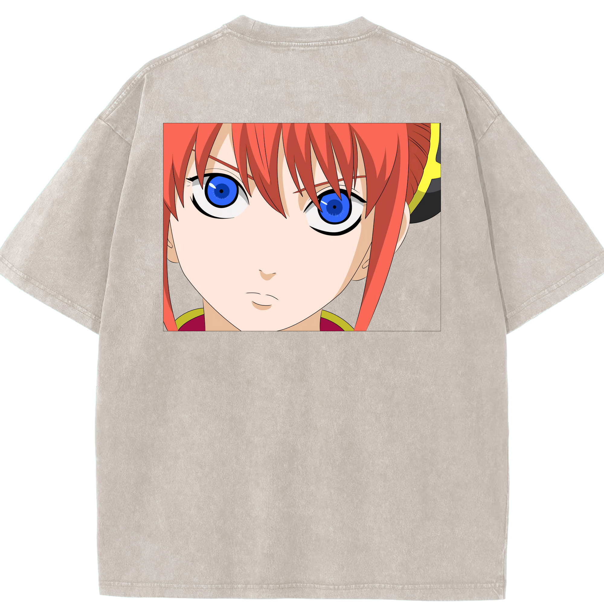 （画像用） ぎんたま 坂田銀時（さかたぎんとき） 神楽 志村新八（しむら しんぱち） GINTAMA Sakata Gintoki Kagura Shimura Shinpachi 綿100% ヴィンテージ風 半袖Tシャツ（背面プリント）