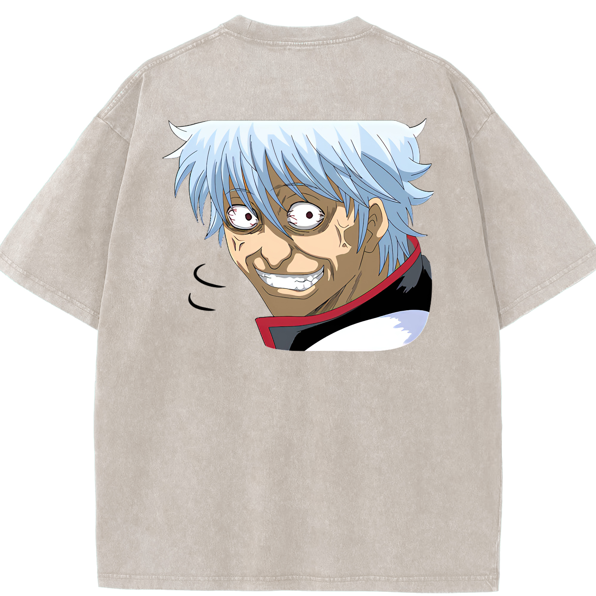 （画像用） ぎんたま 坂田銀時（さかたぎんとき） 神楽 志村新八（しむら しんぱち） GINTAMA Sakata Gintoki Kagura Shimura Shinpachi 綿100% ヴィンテージ風 半袖Tシャツ（背面プリント）