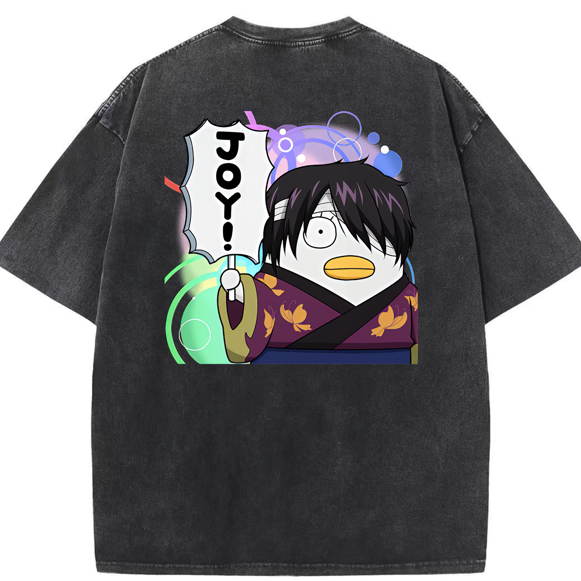 （画像用） ぎんたま 坂田銀時（さかたぎんとき） 神楽 志村新八（しむら しんぱち） GINTAMA Sakata Gintoki Kagura Shimura Shinpachi 綿100% ヴィンテージ風 半袖Tシャツ（背面プリント）
