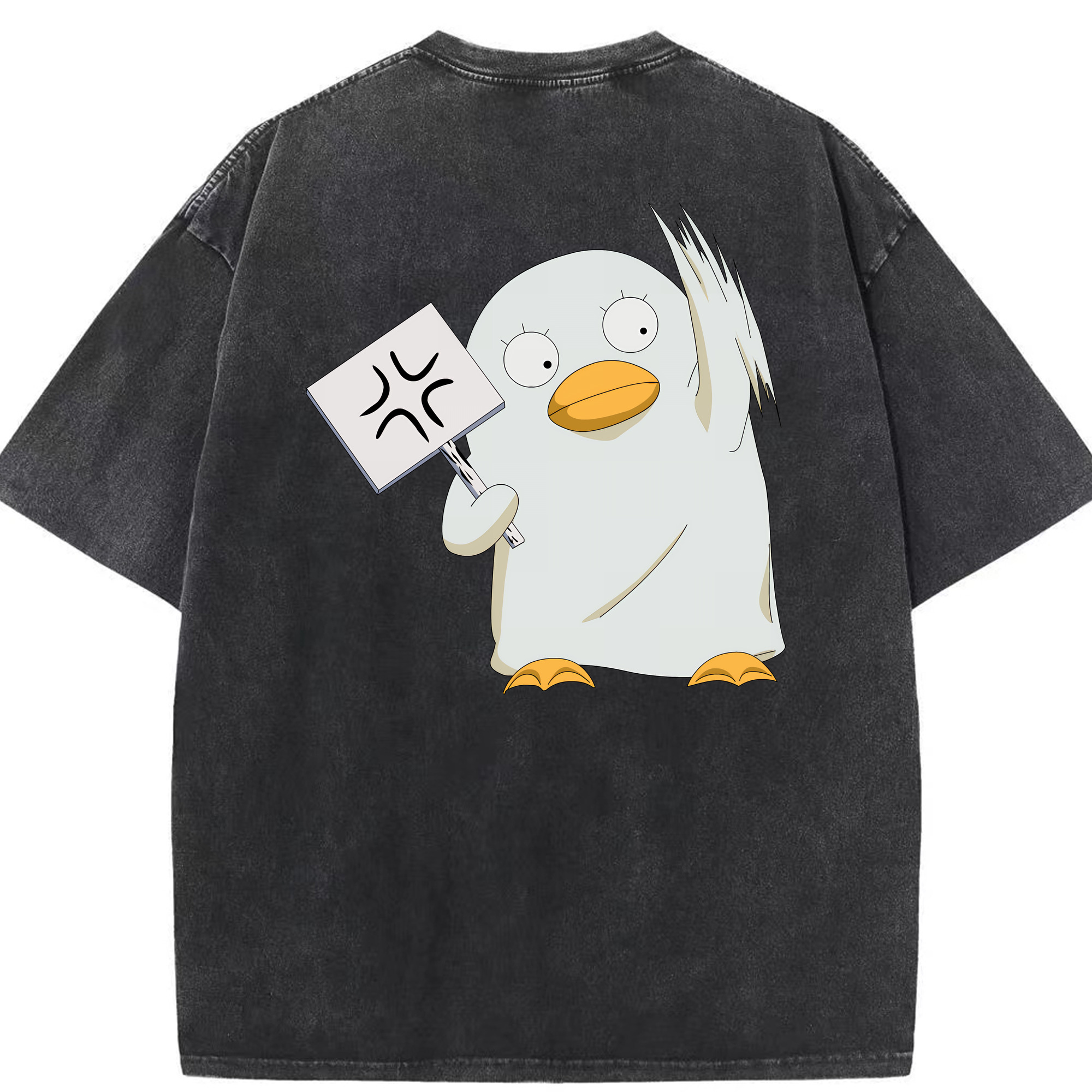 （画像用） ぎんたま 坂田銀時（さかたぎんとき） 神楽 志村新八（しむら しんぱち） GINTAMA Sakata Gintoki Kagura Shimura Shinpachi 綿100% ヴィンテージ風 半袖Tシャツ（背面プリント）