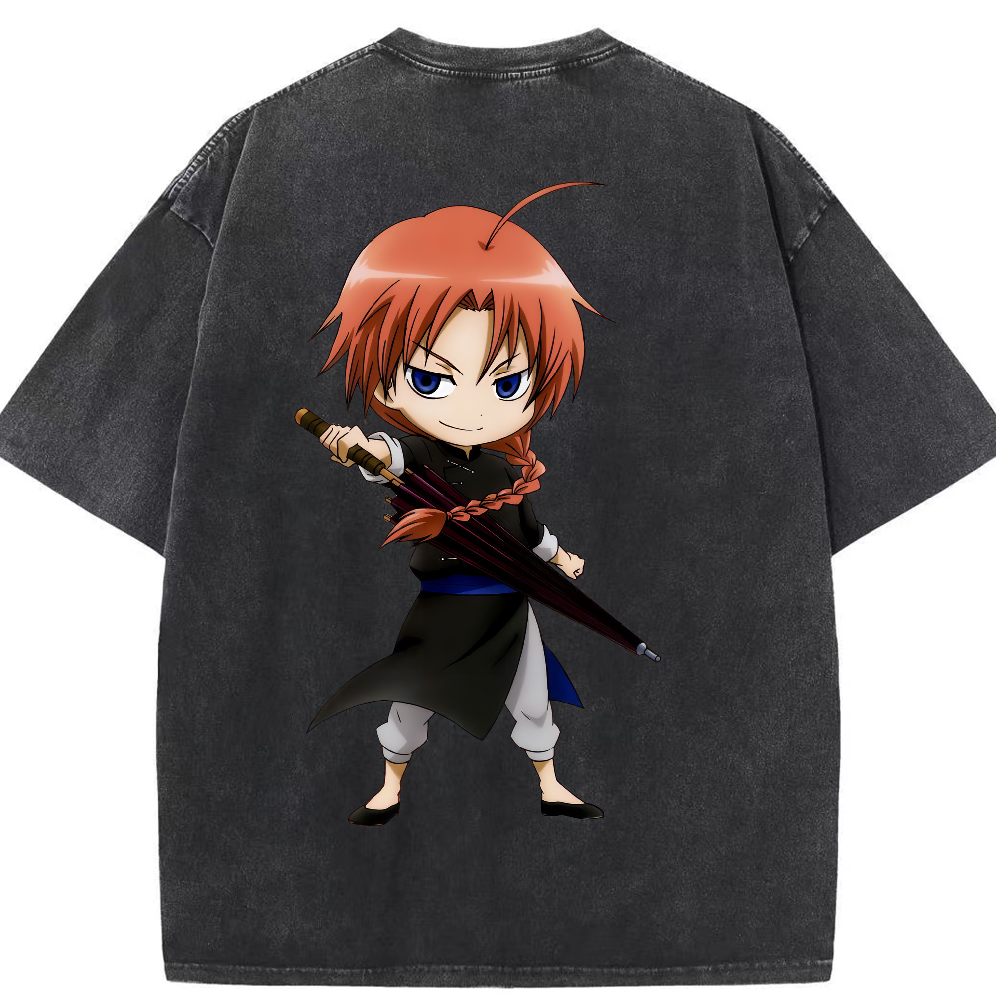 （画像用） ぎんたま 坂田銀時（さかたぎんとき） 神楽 志村新八（しむら しんぱち） GINTAMA Sakata Gintoki Kagura Shimura Shinpachi 綿100% ヴィンテージ風 半袖Tシャツ（背面プリント）